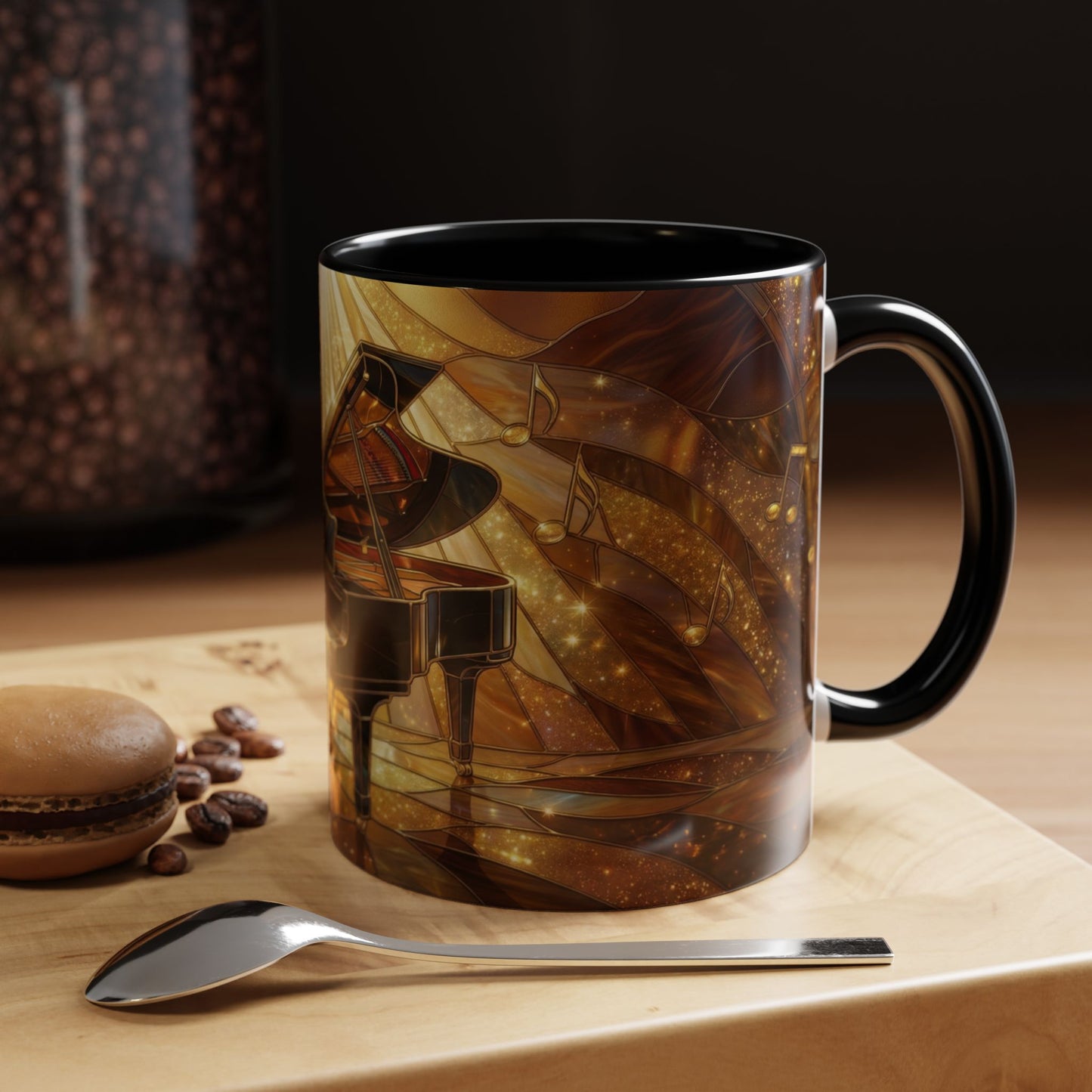 Stained Glass Piano Mug, Grand Piano Coffee Mug, Music Lover Gift Mug, Musician Art Mug, Classical Music Gift, Piano Lover Cup