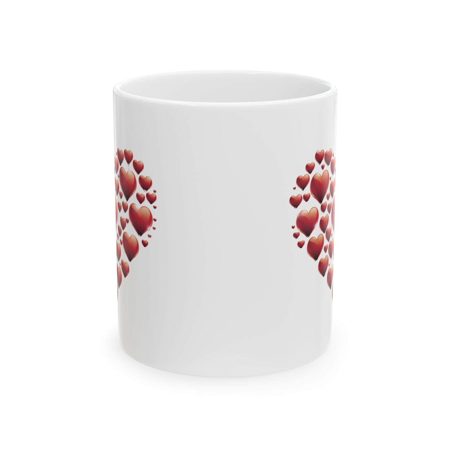 Mug - Heart Made Out of Hearts Fun Ceramic Mug (11oz, 15oz)