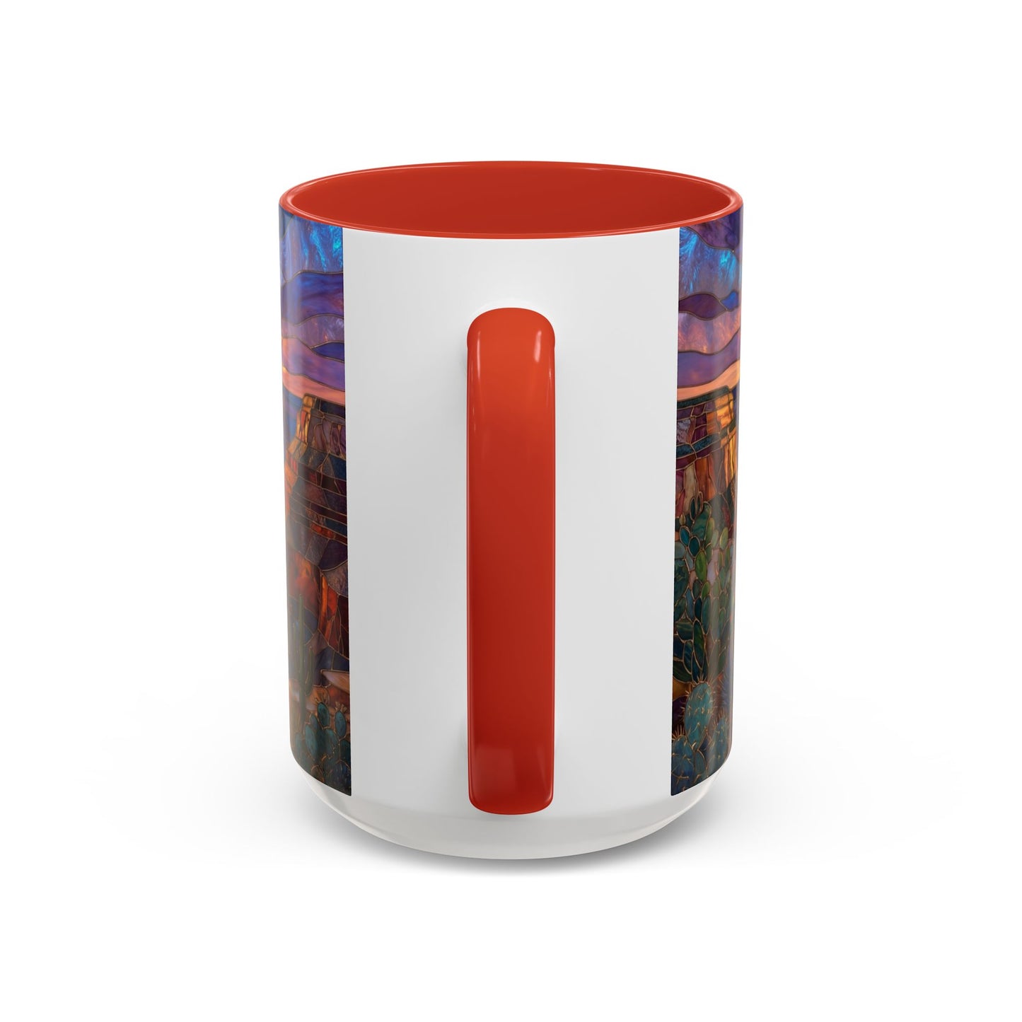 Stained Glass Grand Canyon Mug, Southwest Landscape Coffee Cup, Sunset Canyon Art Mug, Nature Gift For Hikers, Colorful Scenic Grand Canyon Illustration