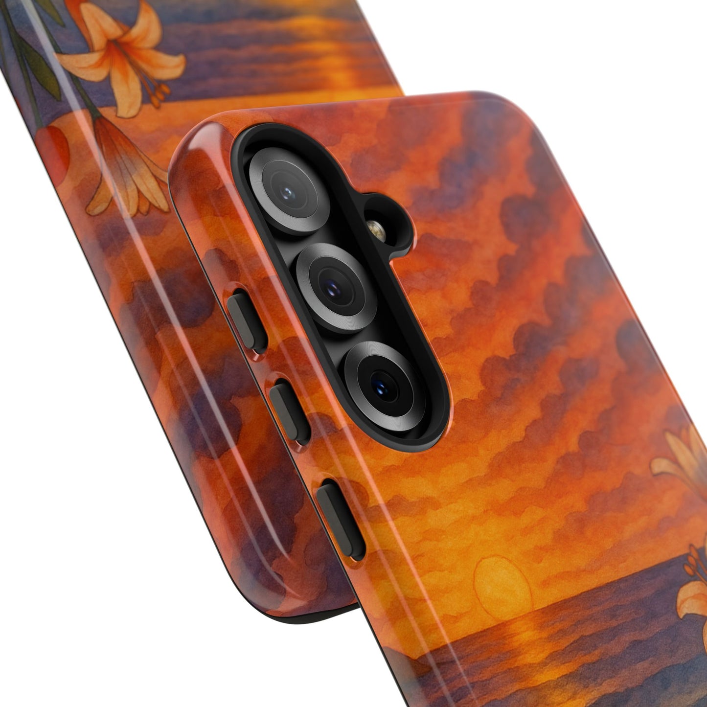 Samsung Case - Floral Ocean Sunset Watercolor Nautical Phone Case Beach Samsung Case Ocean Sunset Theme