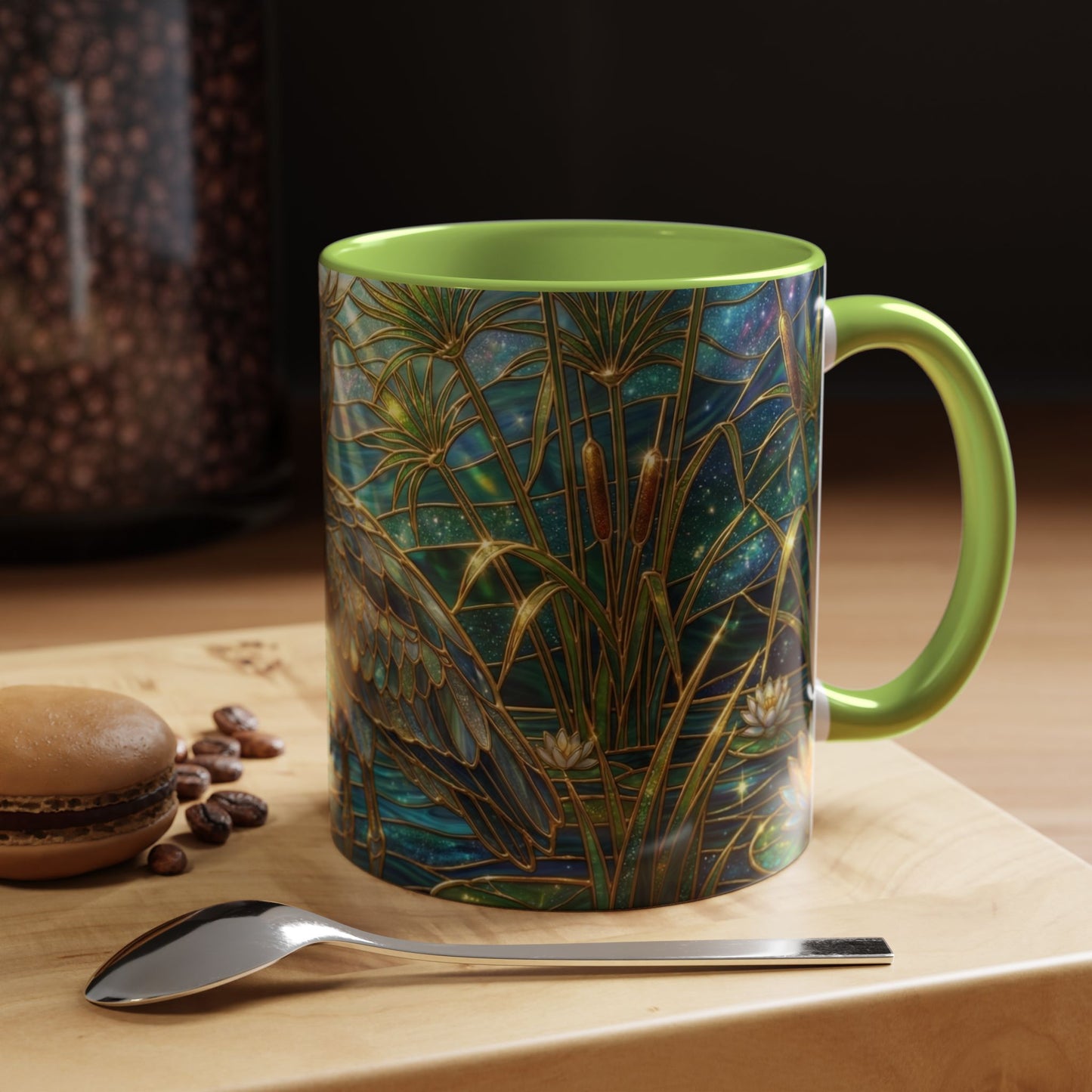 Shoebill Stork Mug, Stained Glass Bird Art, Prehistoric Animal Gift, Swamp Nature Coffee Cup, Galaxy Night, Ornithology Lover Present