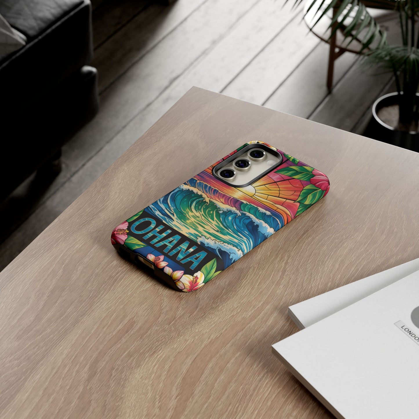Samsung Galaxy Case Ohana Hawaiian Wave Phone Cover Sunset Tropical Beach Art Protective Case Gift for Samsung Lovers