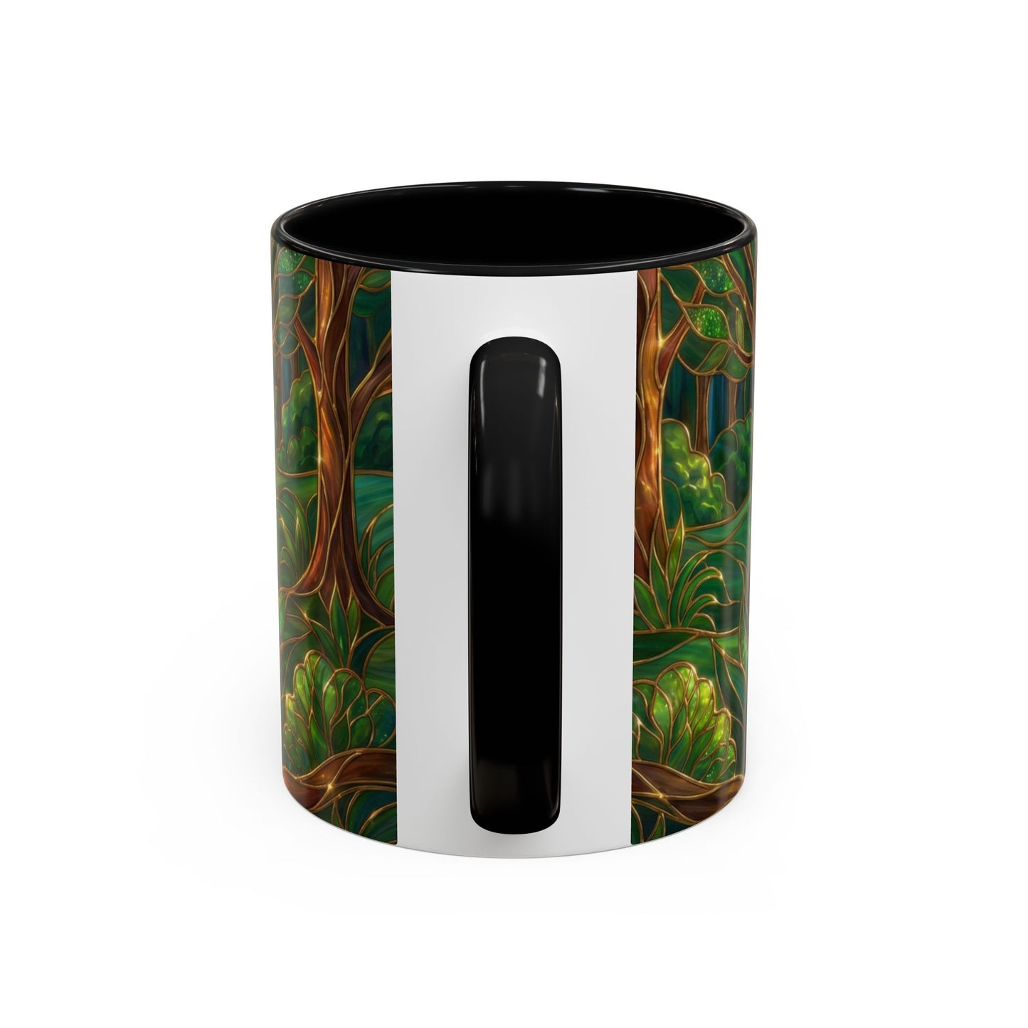 Stained Glass Golden Retriever Mug, Dog Lover Coffee Cup, Forest Dog Art Ceramic Mug, Pet Lover Gift, 11oz 15oz
