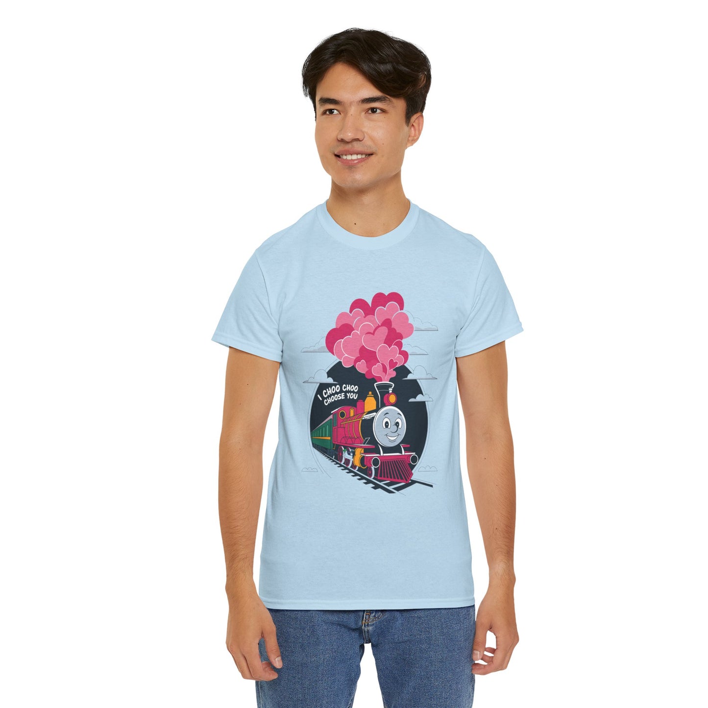I Choo Choo Choose You Shirt, Cute Train Valentine Tee, Funny Love Graphic TShirt, Romantic Gift For Him Her, Valentine Pun Shir