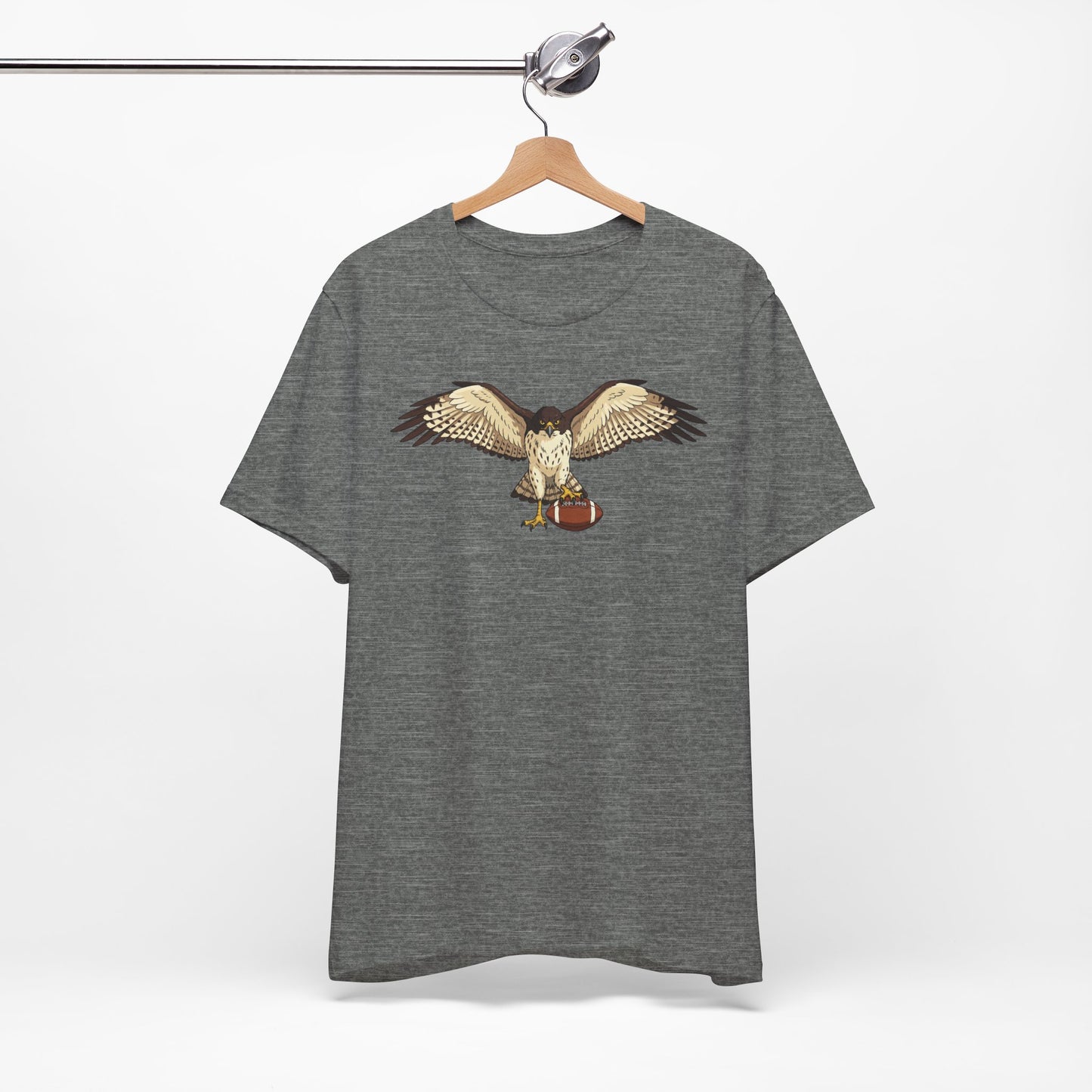 Hawk Football Shirt, Hawk Holding Football T Shirt, Football Mascot Tee, Bird Of Prey Shirt, Sports Fan Gift, Game Day Hawk Tee