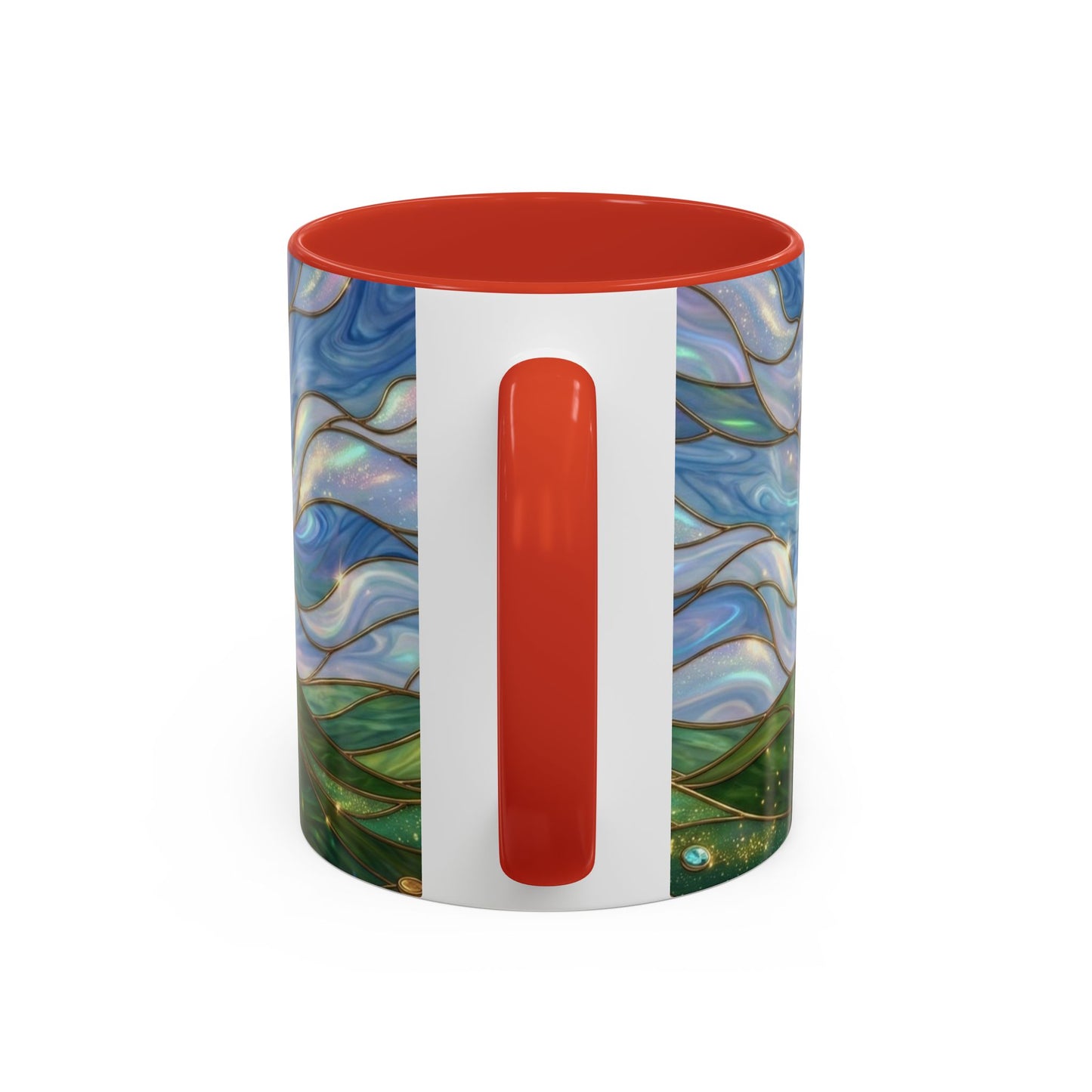 Stained Glass Rainbow Mug, Pot Of Gold Coffee Cup, St Patricks Day Gift, Whimsical Magical Art Mug, Lucky Irish Leprechaun Treasure