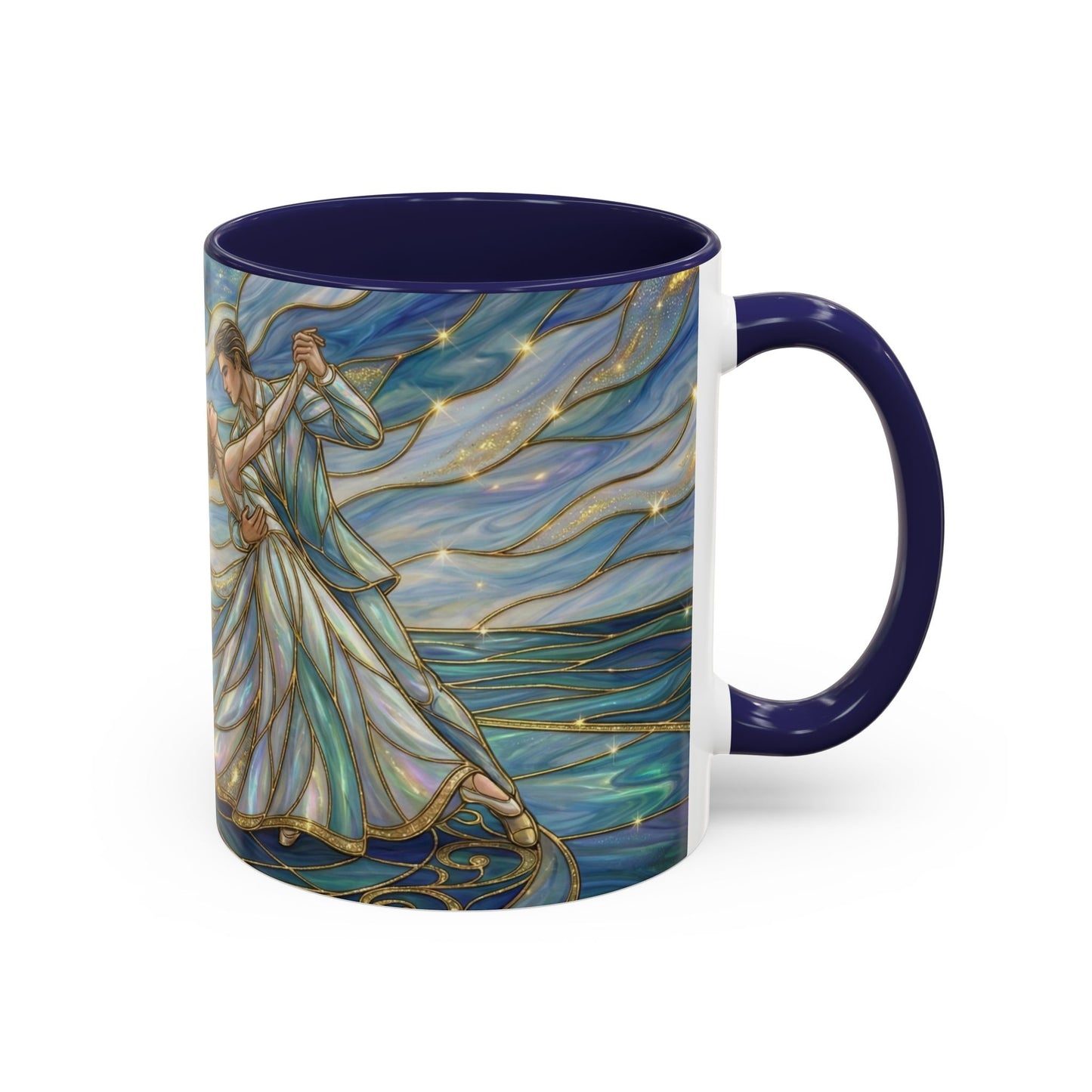 Stained Glass Mug, Dancing Couple Coffee Cup, Romantic Anniversary Gift, Ballroom Dancer Tea Cup, Wedding Present For Couple, Art Mug