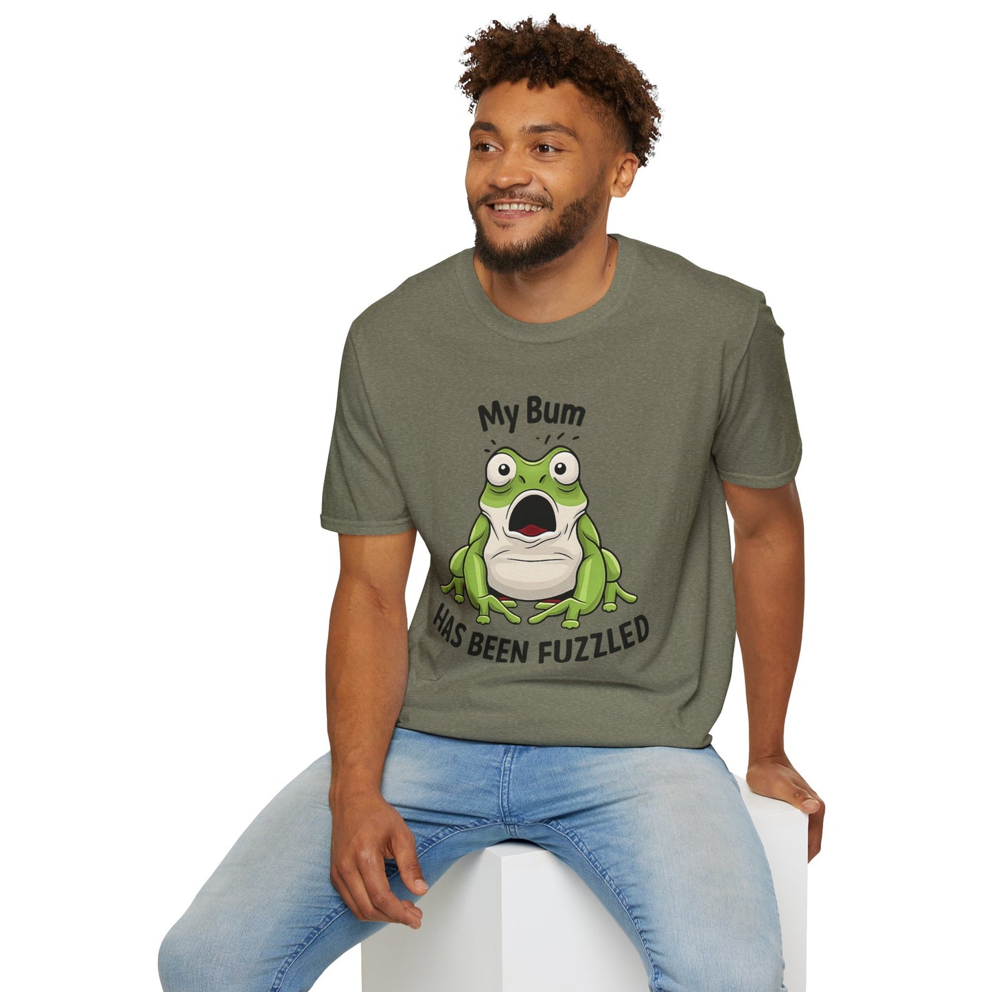 My Bum Has Been Fuzzled Shirt, Bumfuzzled Word Play Tee, Funny Frog T Shirt, Cute Shocked Frog Graphic Tee, Silly Humor Gift
