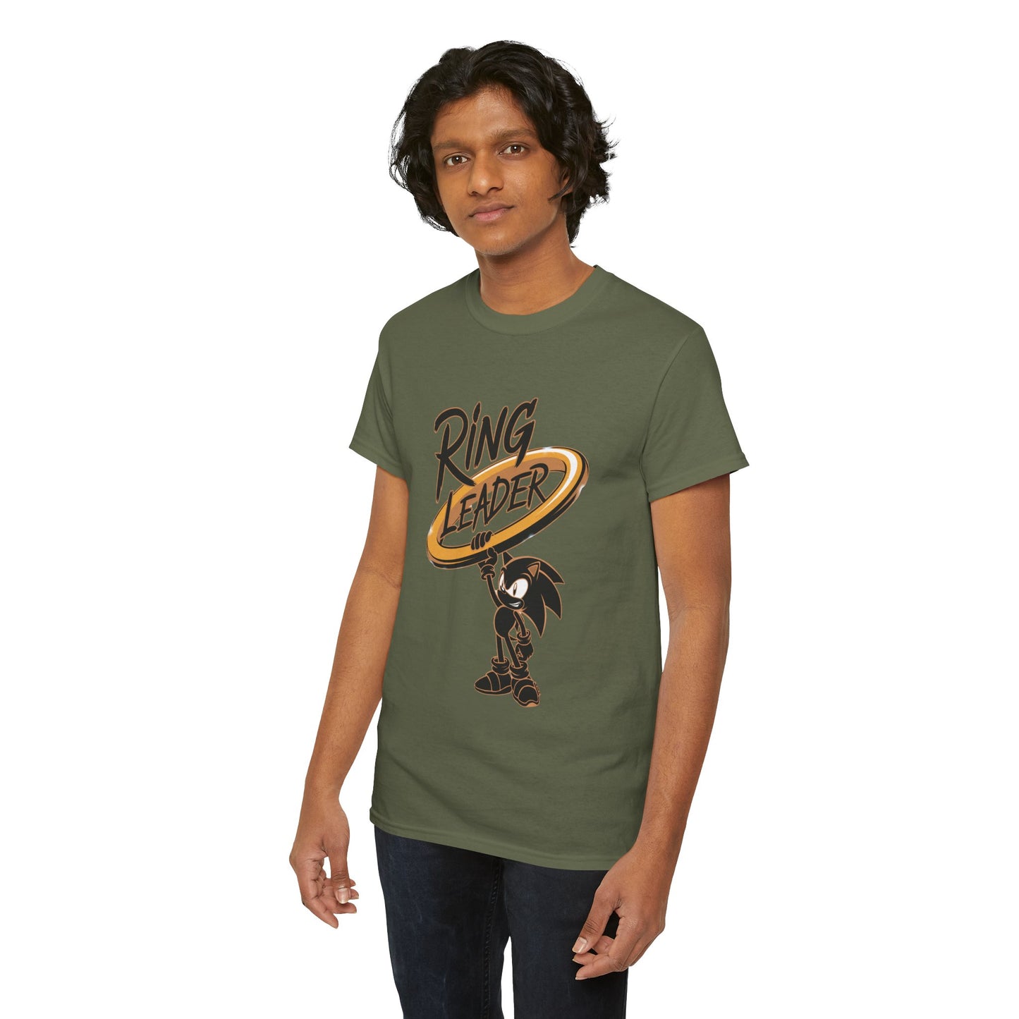 Ring Leader Video Game Shirt – Fast Speed Hero Holding Gold Ring – Retro Gamer Graphic Tee for Arcade, Anime, and Gaming Fans