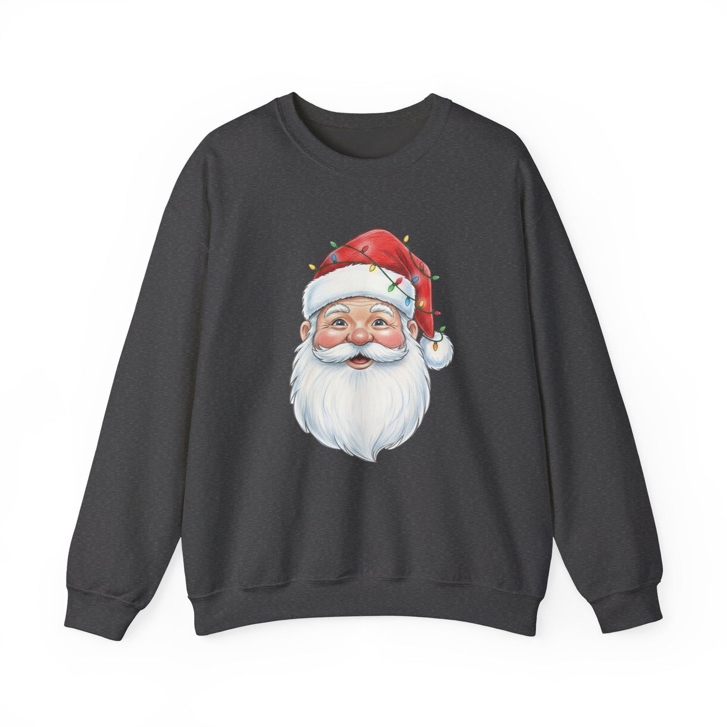 Santa Claus Christmas Sweatshirt, Vintage Santa Crewneck, Holiday Santa Face Sweater, Cute Christmas Lights Santa Shirt, Funny Xmas Sweatshirt