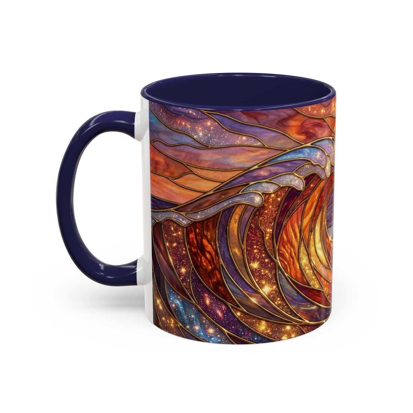 Stained Glass Wave Mug, Ocean Sunset Coffee Cup, Vibrant Beach Art, Sea Lover Gift, Mosaic Tea Cup, Summer Kitchen Decor, Nature Drinkware