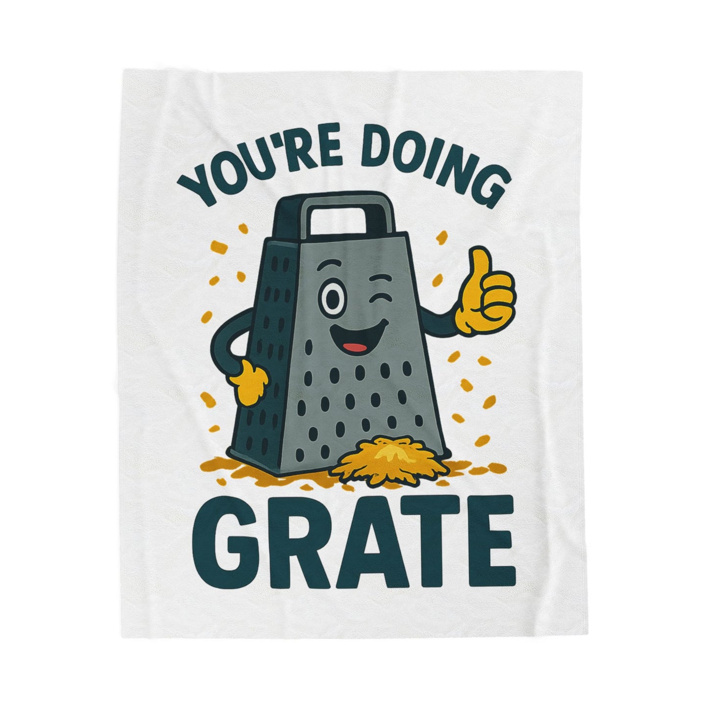 Funny "You're Doing Grate" Blanket – Cute Pun Fleece Throw for Cozy Comfort | Gift for Foodies, Friends & Cheese Lovers