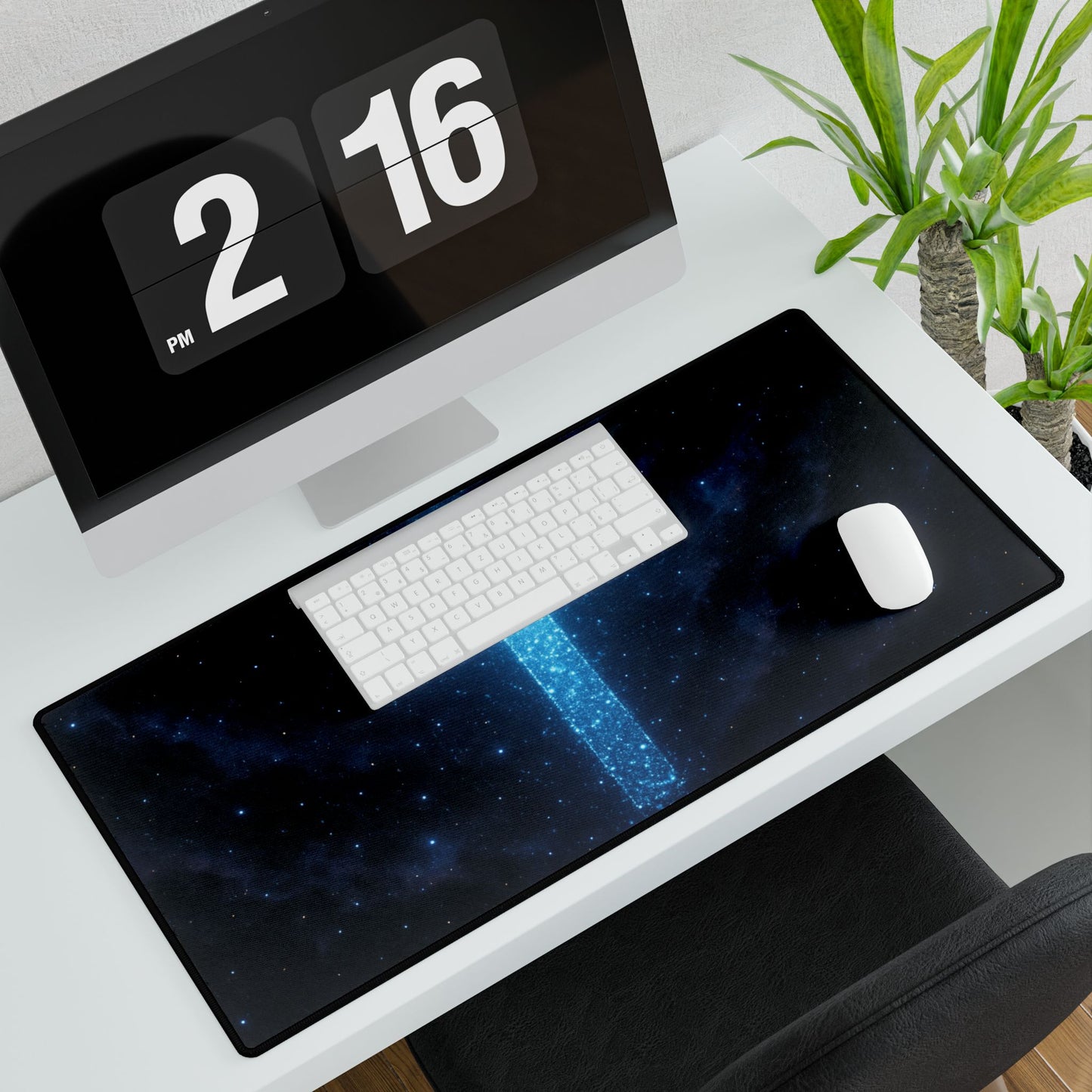 Spiritual Galaxy Cross Desk Mat - Inspirational Office Decor Christian Mouse Pad Spiritual Decor Gift for Believers