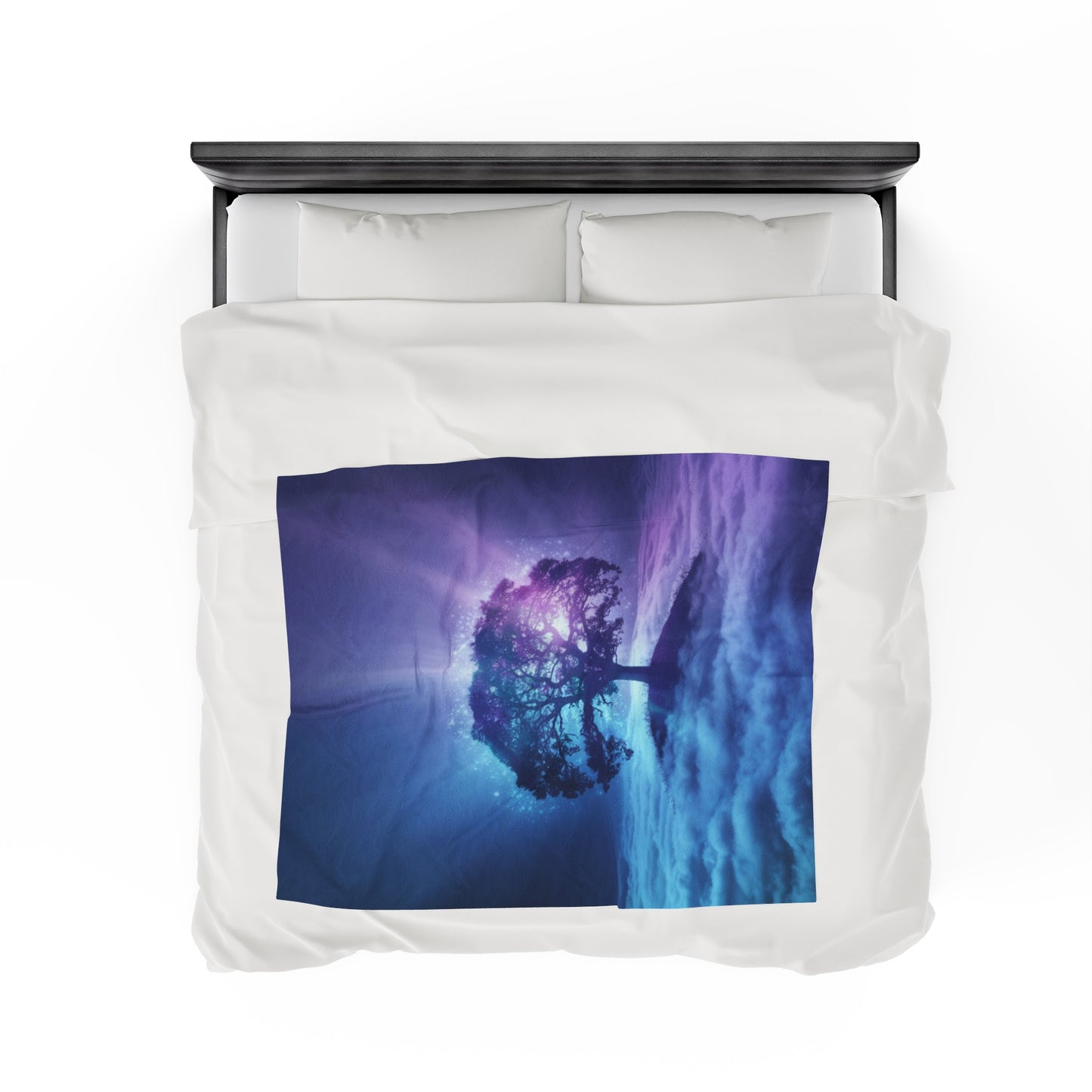 Plush Blanket Dreamy Tree in the Clouds Design