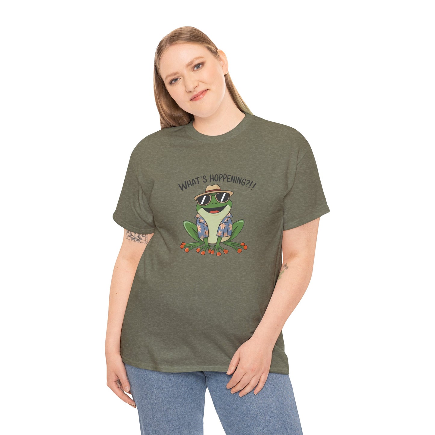 Funny Frog Shirt | What’s Hoppening T-Shirt | Cool Frog Graphic Tee | Amphibian Dad Joke Shirt | Cottagecore Animal Lover Gift