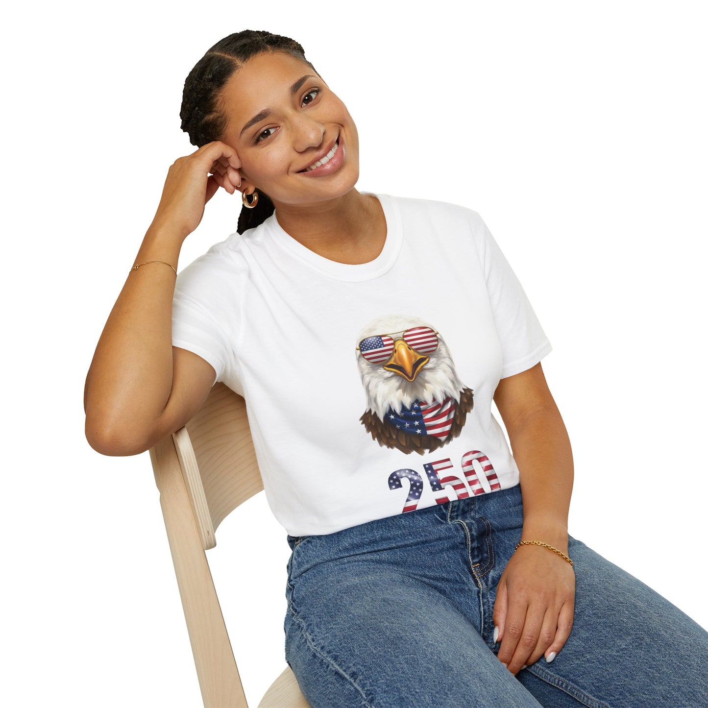 America 250 Eagle Shirt, Patriotic Bald Eagle Tee, USA Flag Sunglasses Shirt, 250th Anniversary Tee, 4th of July Shirt, American Pride Tee
