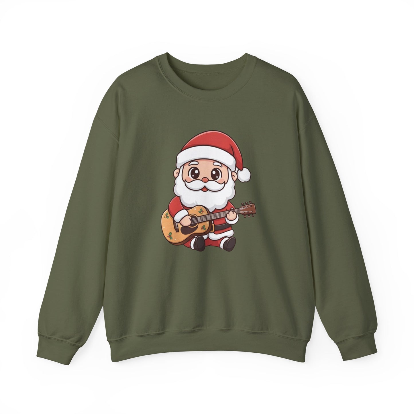 Cute Santa Guitar Sweatshirt | Christmas Music Lover Sweater | Holiday Crewneck | Funny Santa Musician Shirt | Cozy Xmas Gift for Him or Her