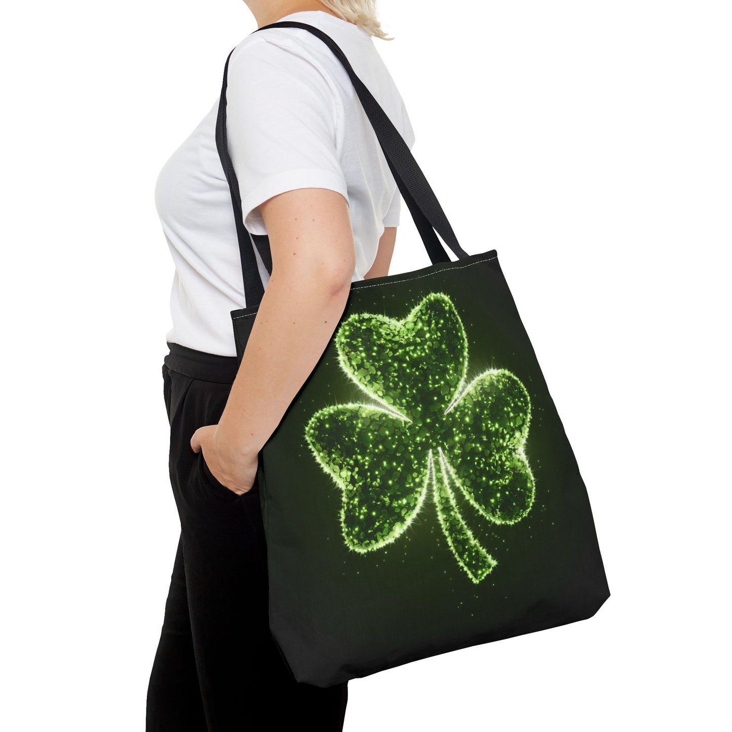 Lucky Shamrock Tote Bag, Green Clover Design Eco-Friendly Shoulder Bag For St. Patrick’s Day, Reusable Tote For Everyday Use And Gifts