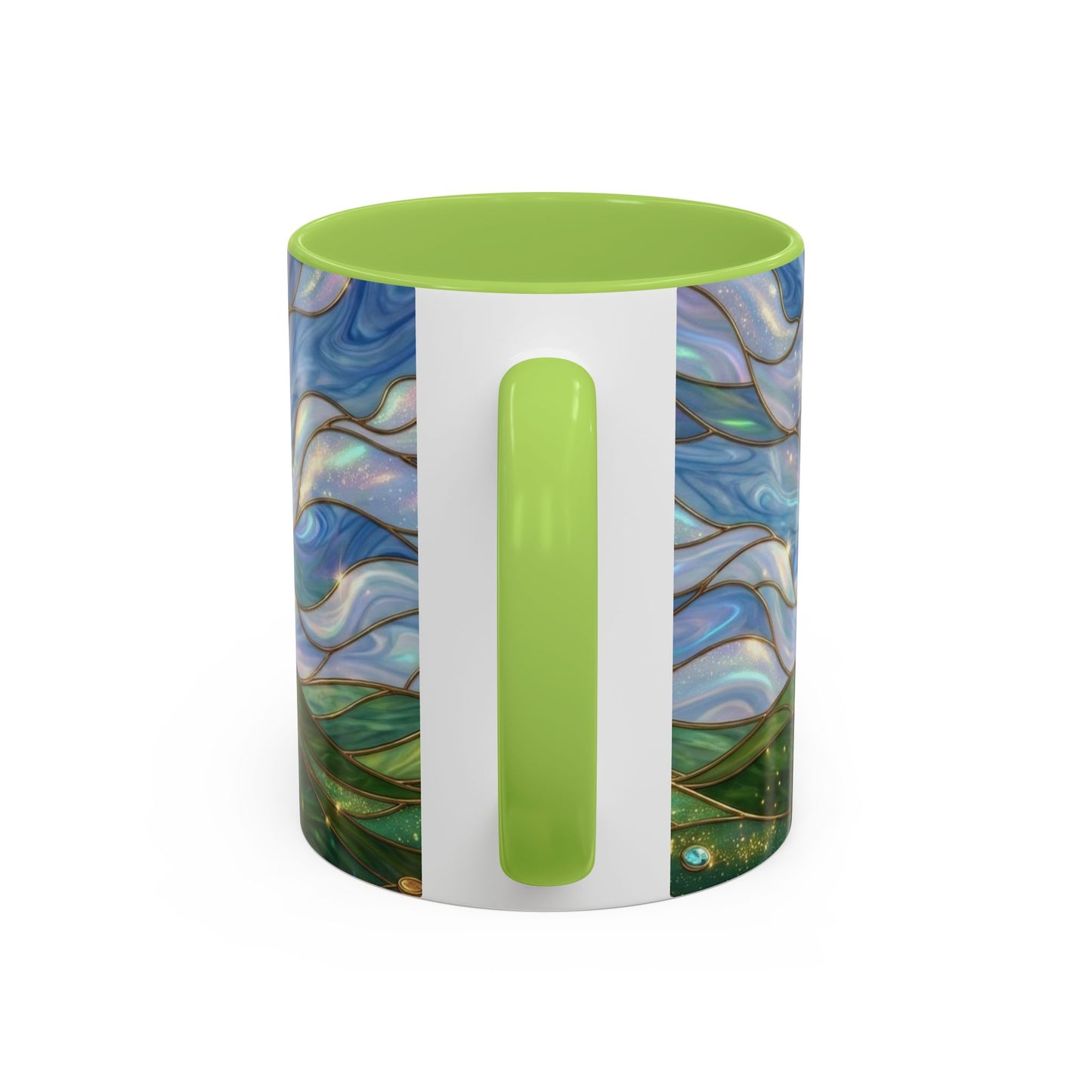 Stained Glass Rainbow Mug, Pot Of Gold Coffee Cup, St Patricks Day Gift, Whimsical Magical Art Mug, Lucky Irish Leprechaun Treasure
