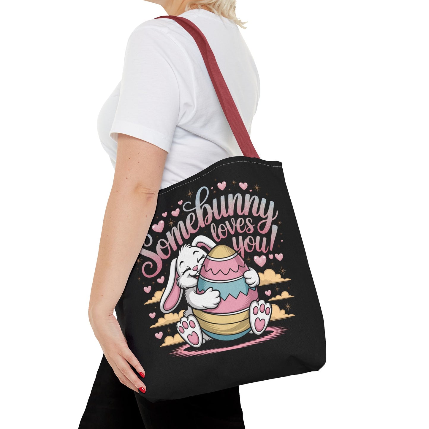 Easter Bunny Tote Bag Somebunny Loves You Easter Bag Bunny