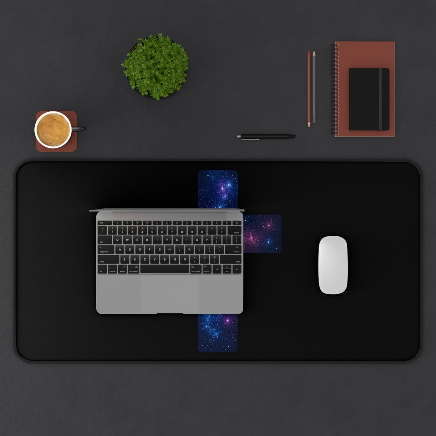 Galactic Desk Mat/Mouse Pad Cross Decor Christian Mouse Pad Spiritual Accessory Religious Desk Mat Gift for Believer