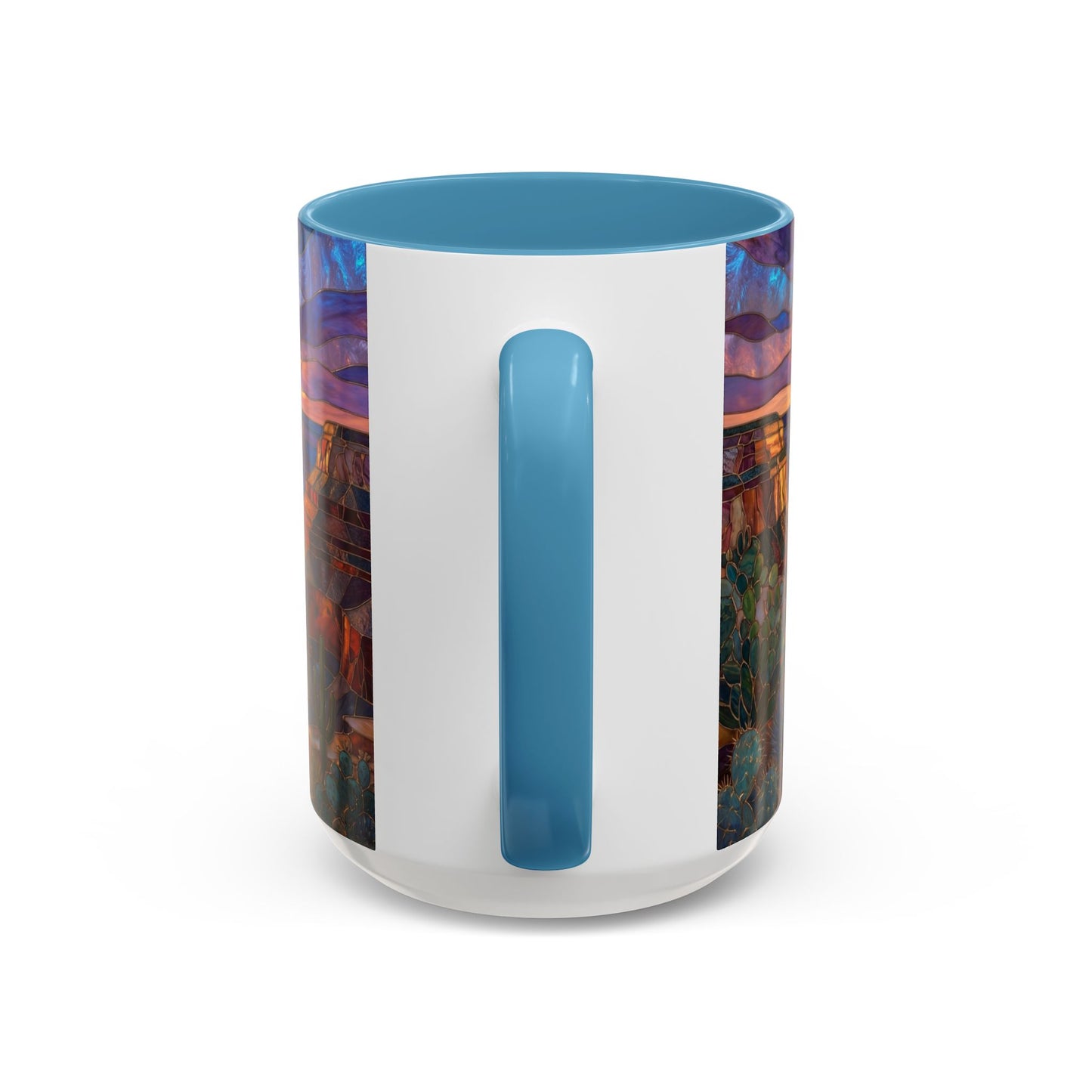 Stained Glass Grand Canyon Mug, Southwest Landscape Coffee Cup, Sunset Canyon Art Mug, Nature Gift For Hikers, Colorful Scenic Grand Canyon Illustration