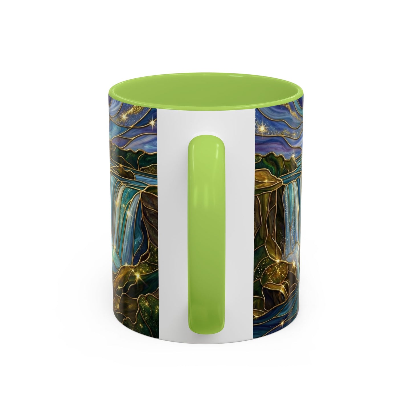 Faux Stained Glass Niagara Falls Mug, Waterfall Coffee Cup, Canada Souvenir Gift, Upstate New York Travel Memento, Nature Lover Tea Cup