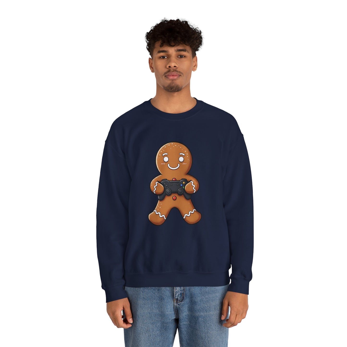 Gamer Gingerbread Sweatshirt | Funny Christmas Sweater | Cute Holiday Crewneck for Gamers | Cozy Unisex Winter Gift