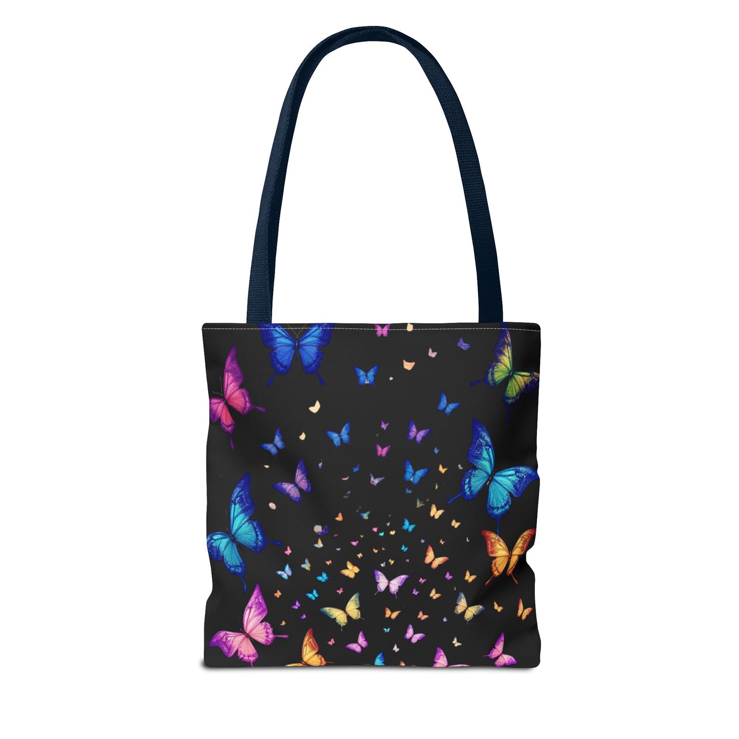 Butterfly Swarm Tote Bag – Colorful Rainbow Butterfly Tote, Aesthetic Canvas Bag, Nature-Inspired Gift, Magical Reusable Eco Purse