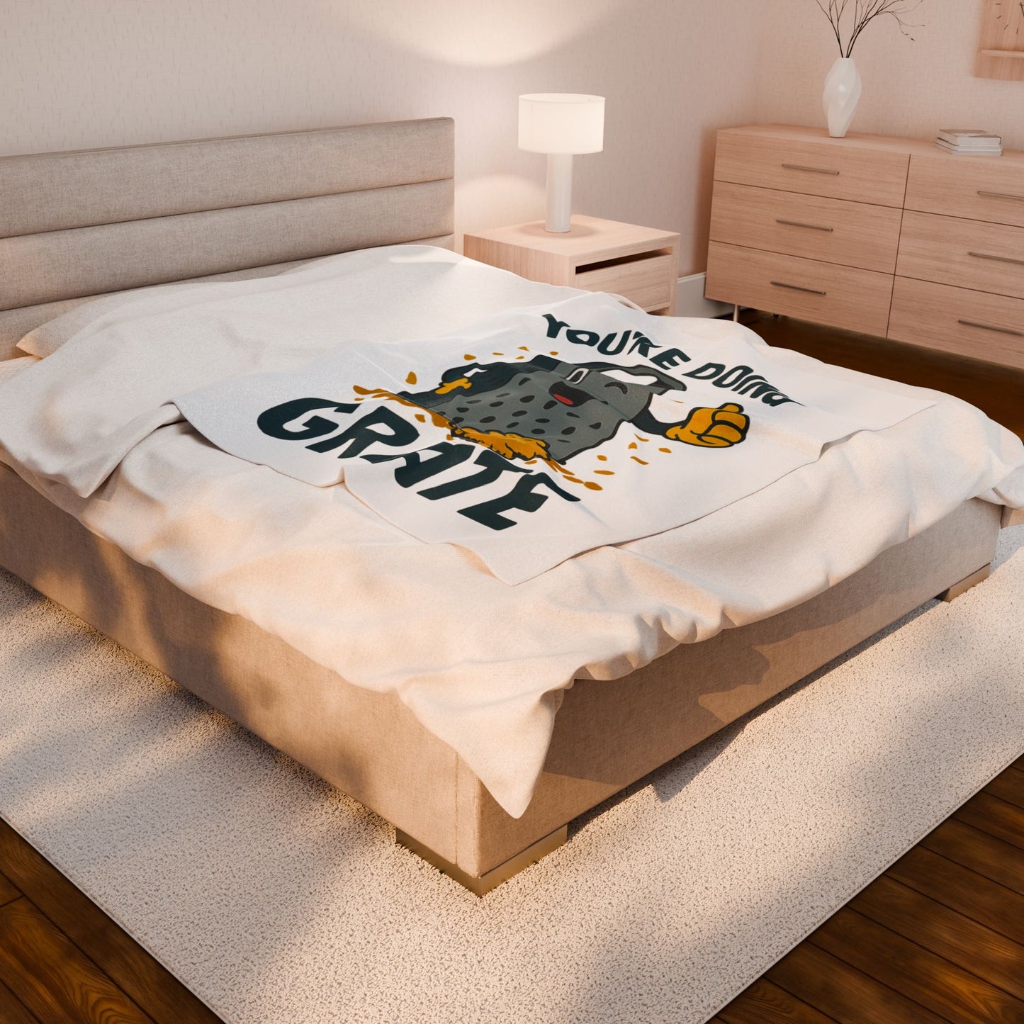 Funny "You're Doing Grate" Blanket – Cute Pun Fleece Throw for Cozy Comfort | Gift for Foodies, Friends & Cheese Lovers