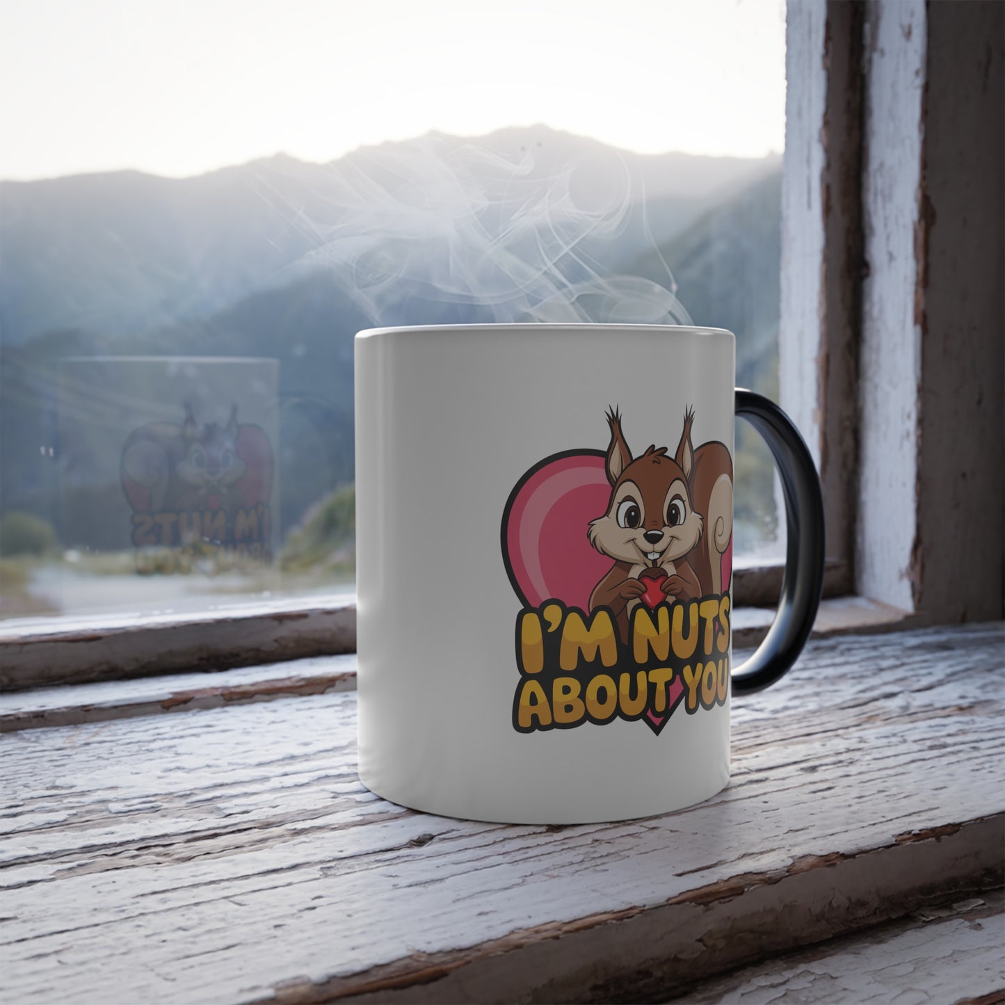 Im Nuts About You Mug, Color Changing Mug, Funny Squirrel Coffee Mug, Valentine Gift For Her Him, Cute Love Mug, Heat Reveal Cup