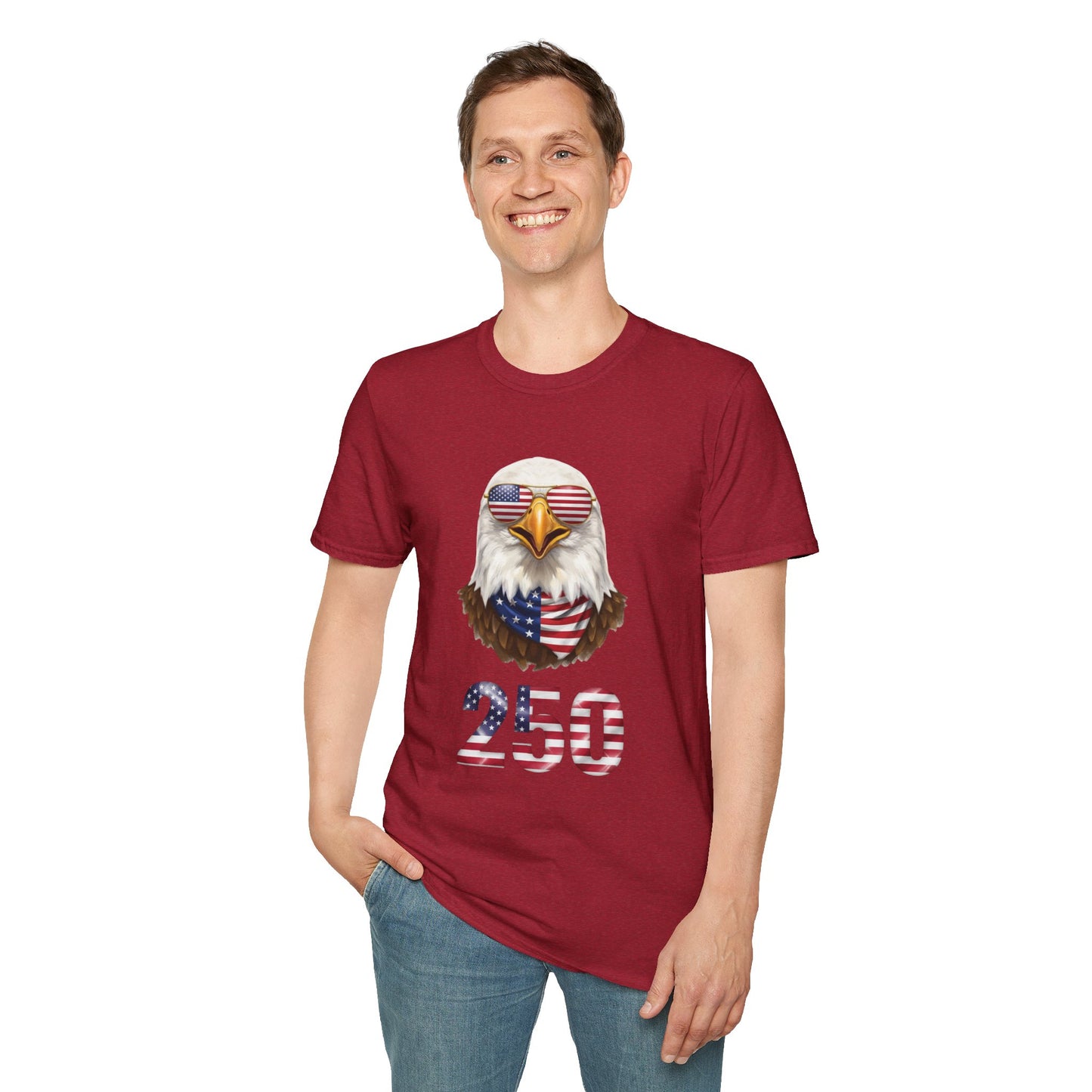 America 250 Eagle Shirt, Patriotic Bald Eagle Tee, USA Flag Sunglasses Shirt, 250th Anniversary Tee, 4th of July Shirt, American Pride Tee