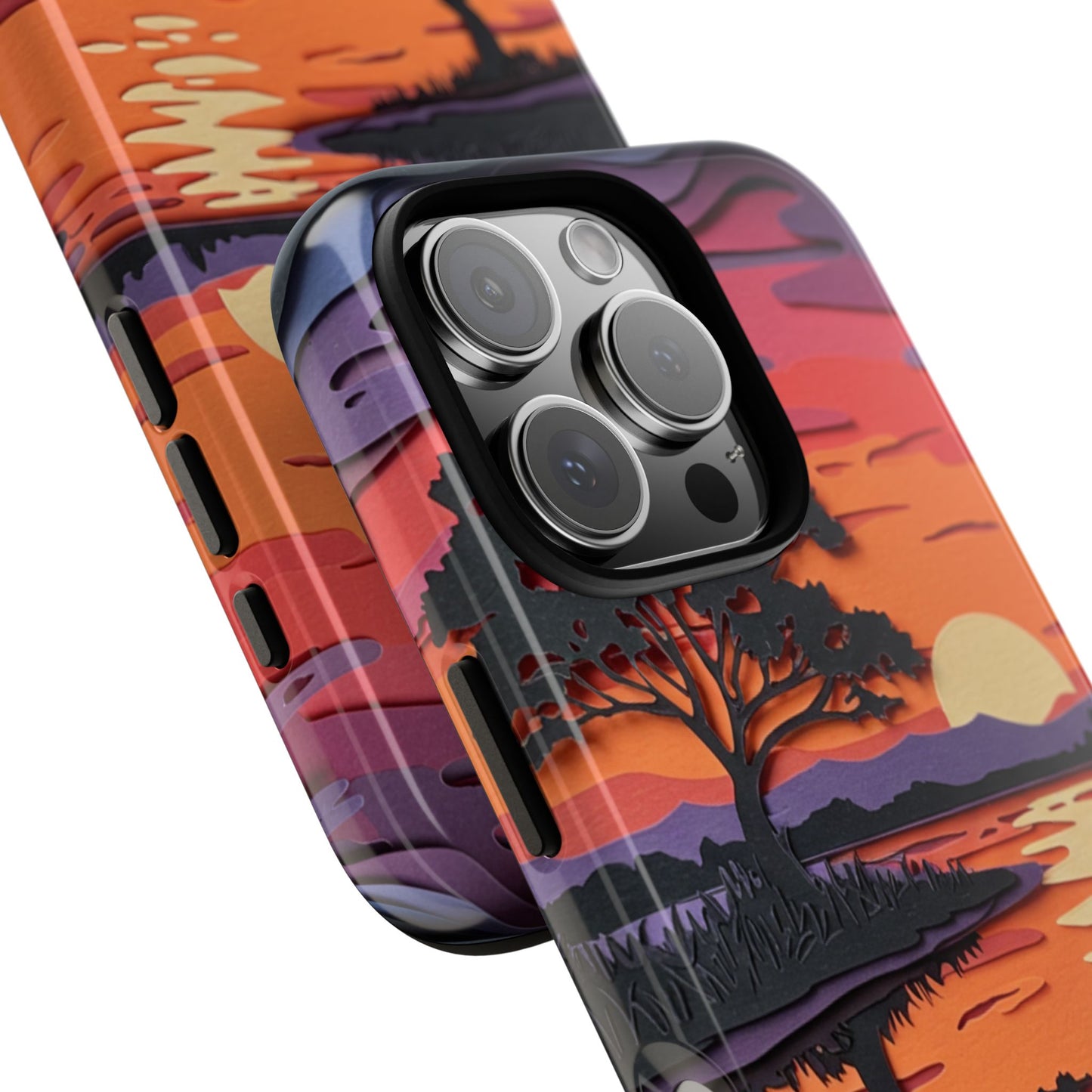 iPhone Case - Colorful Paper Art Sunset Design