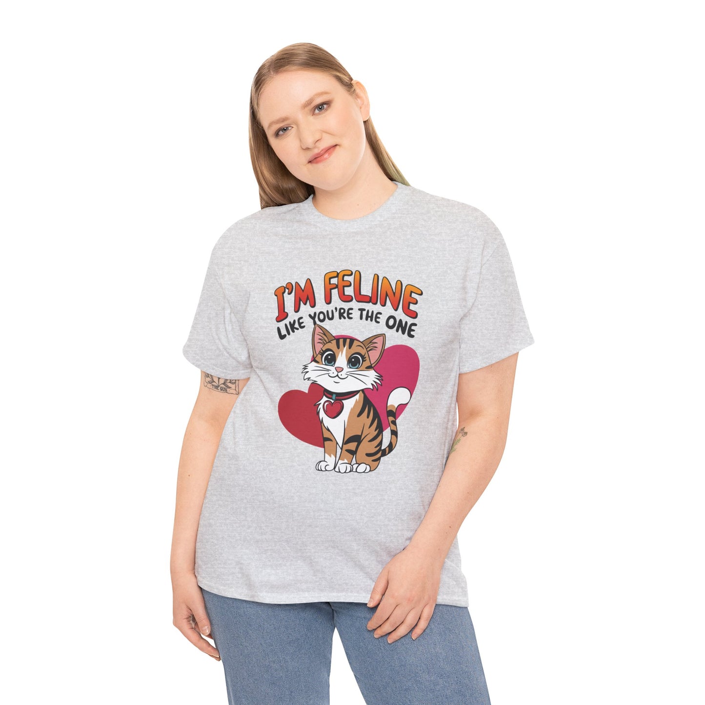 I’m Feline Like You’re The One Shirt, Cute Cat Valentine Tee, Funny Cat Love Graphic TShirt, Romantic Gift For Her Him, Cat Pun Shirt