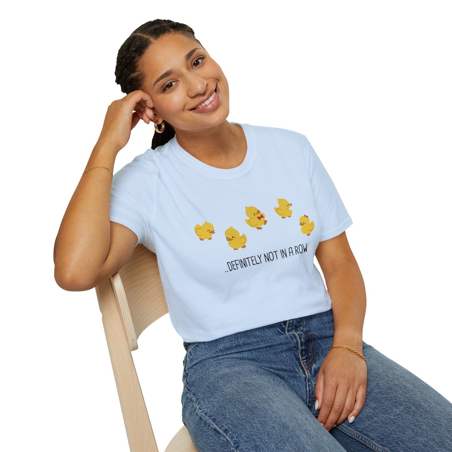 Funny “Definitely Not in a Row” Ducks Shirt, Cute Humor T-Shirt, Relatable Tee for Women & Men, Great Gift for Moms, Teachers, or Friends