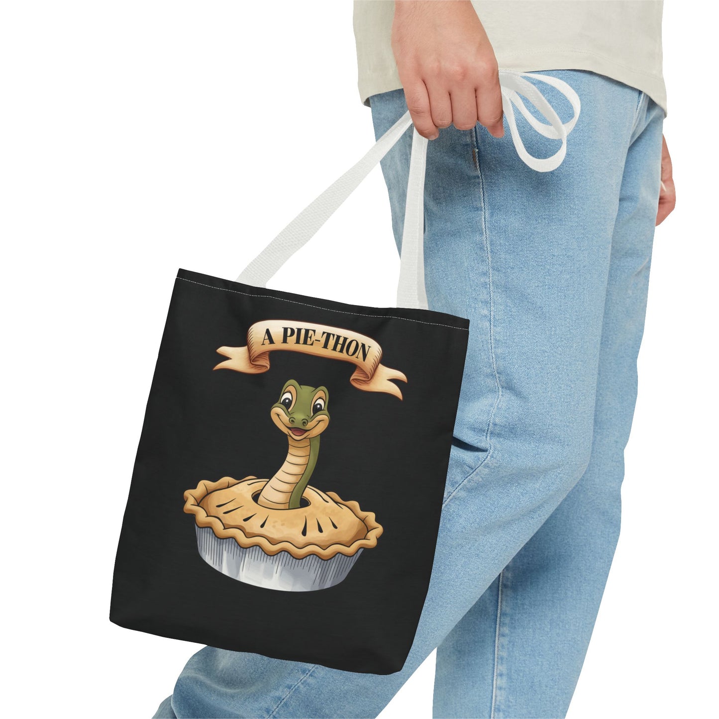 Funny Tote Bag with Snake Joke - Pie-Thon