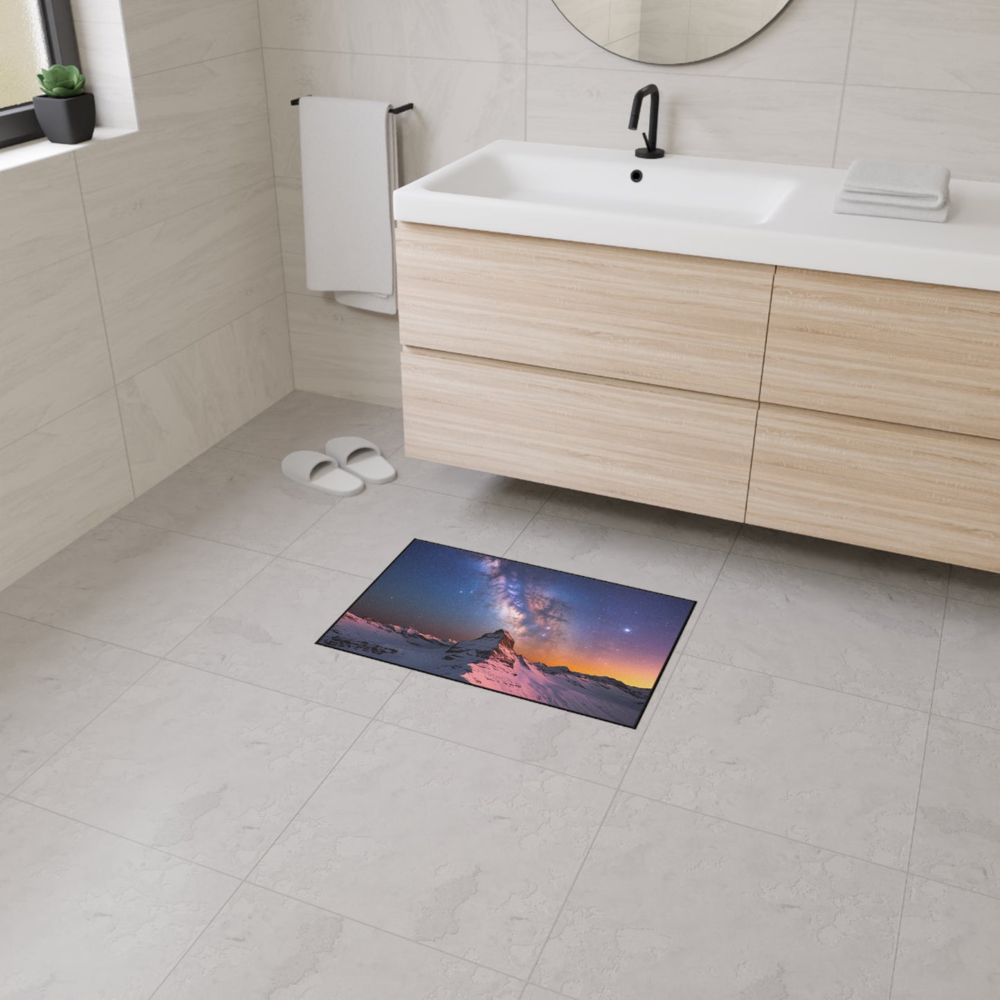 Galaxy Landscape Heavy Duty Floor Mat Home Decor Milky Way Welcome Mat Space Door Mat Office Decor