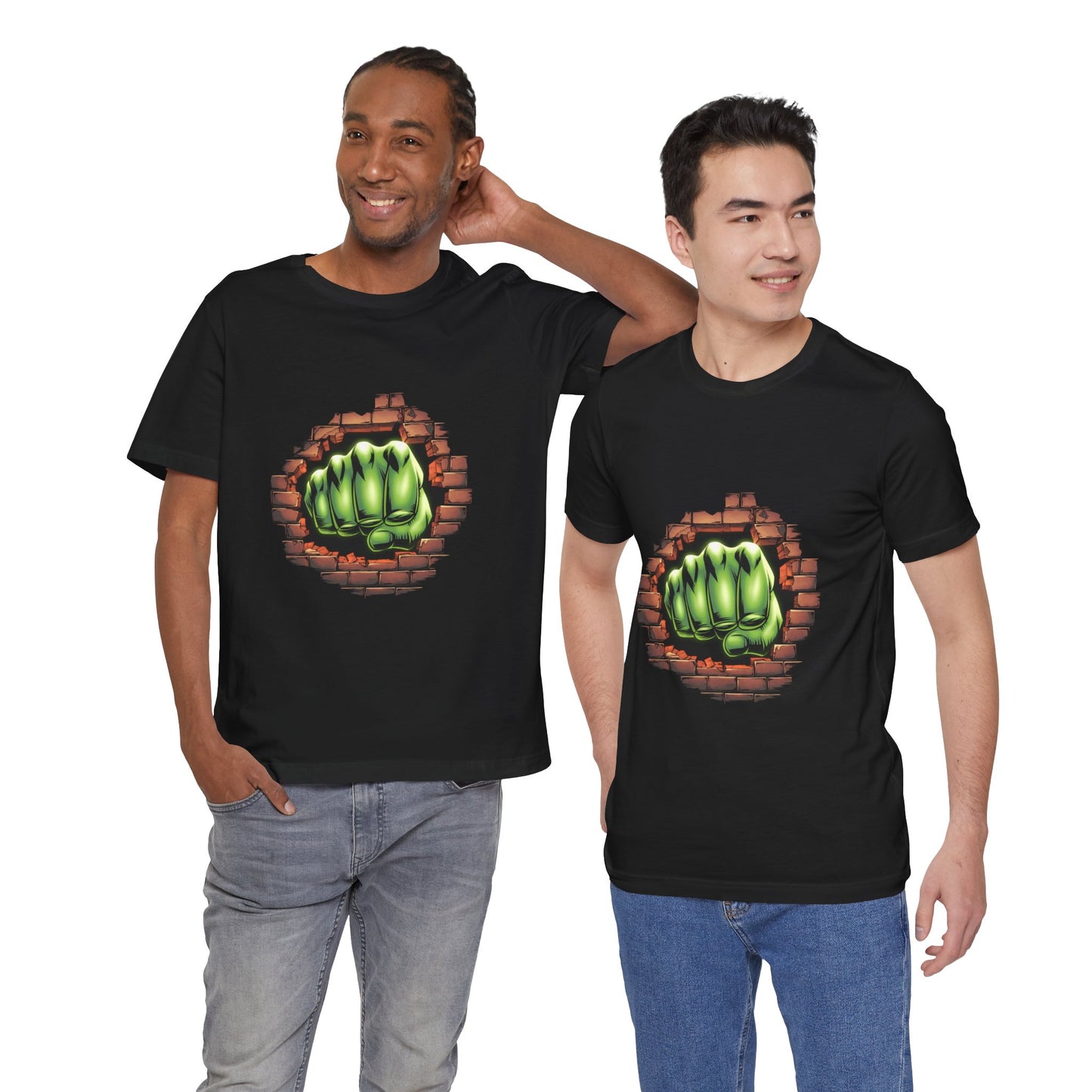 Green Hero Fist Graphic Tee – Superhero Shirt, Comic Pop Art, Gamer Gift, Y2K Dopamine Aesthetic, Funny Nerd Fashion, Unisex T‑shirt