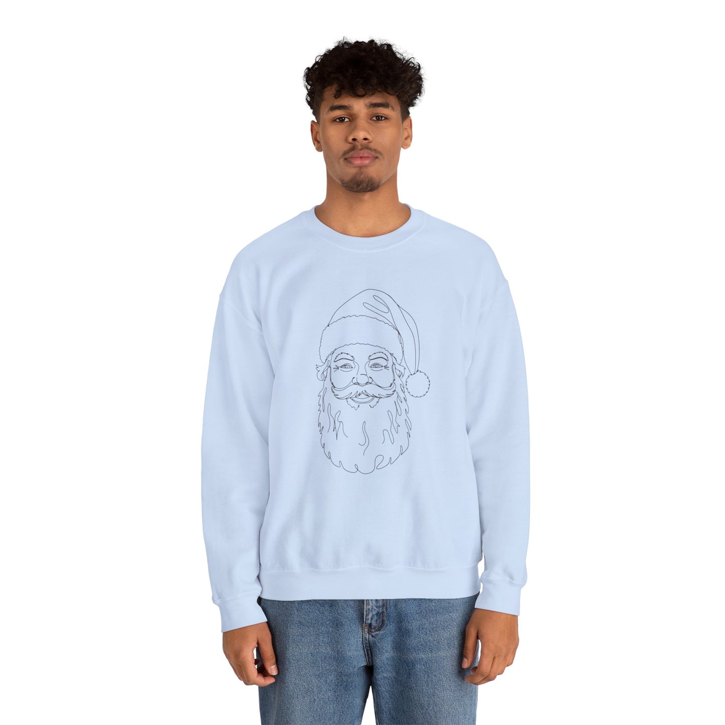 Minimalist Santa Sweatshirt | Modern Line Art Christmas Crewneck | Simple Holiday Sweater | Cozy Neutral Xmas Gift for Him or Her