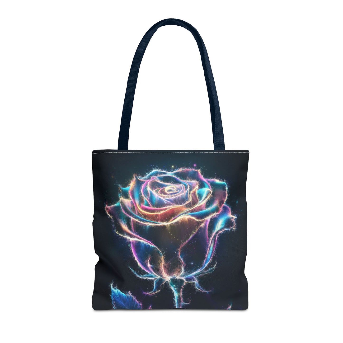 Neon Rose Tote Bag • Electric Floral Art Tote • Neon Glow Rose Canvas Carry-All • Vibrant Statement Floral Tote • Gift for Art Lovers
