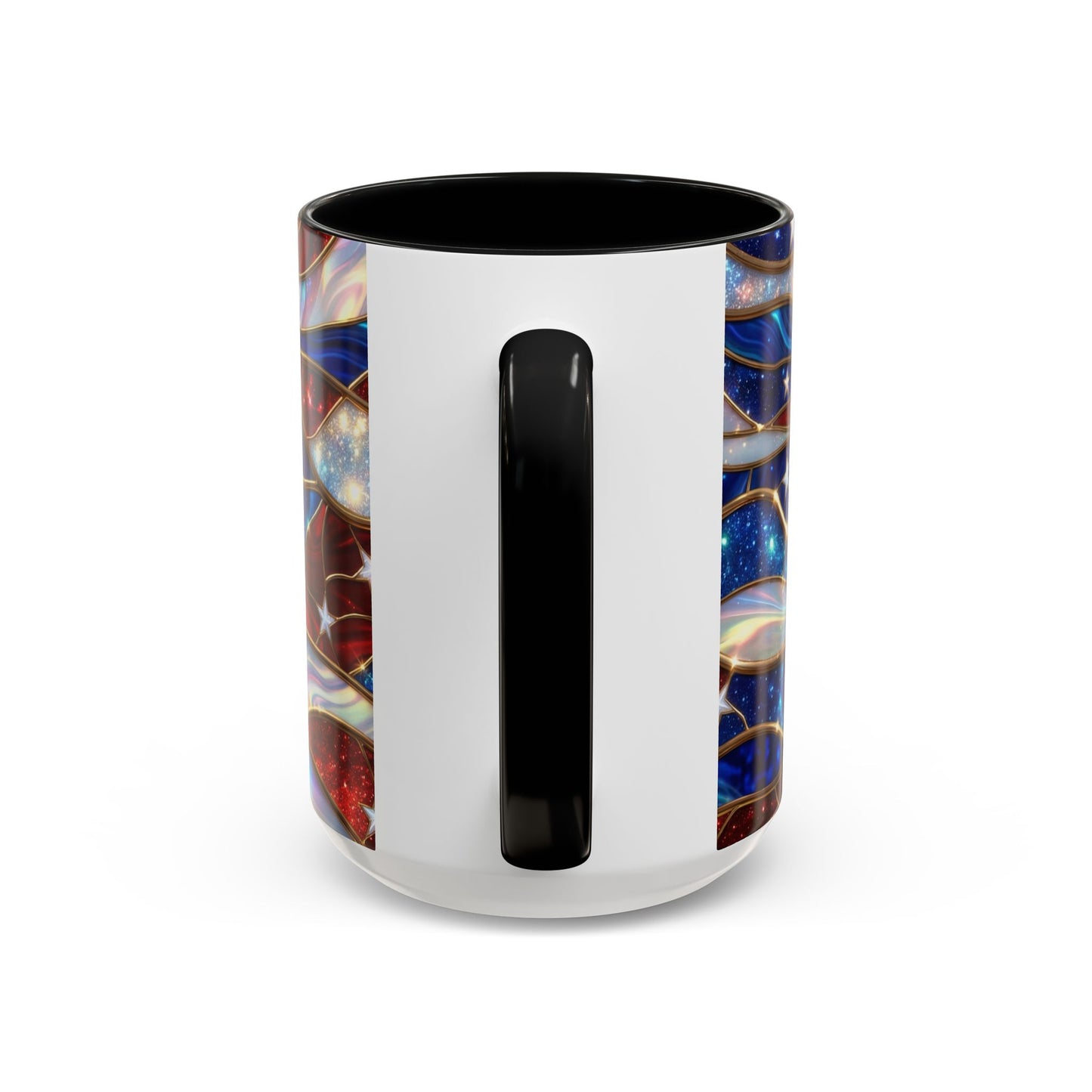 American Flag Mug, Stained Glass Flag Coffee Mug, Patriotic Mug, USA Flag Cup, Fourth Of July Gift, Veterans Gift Mug