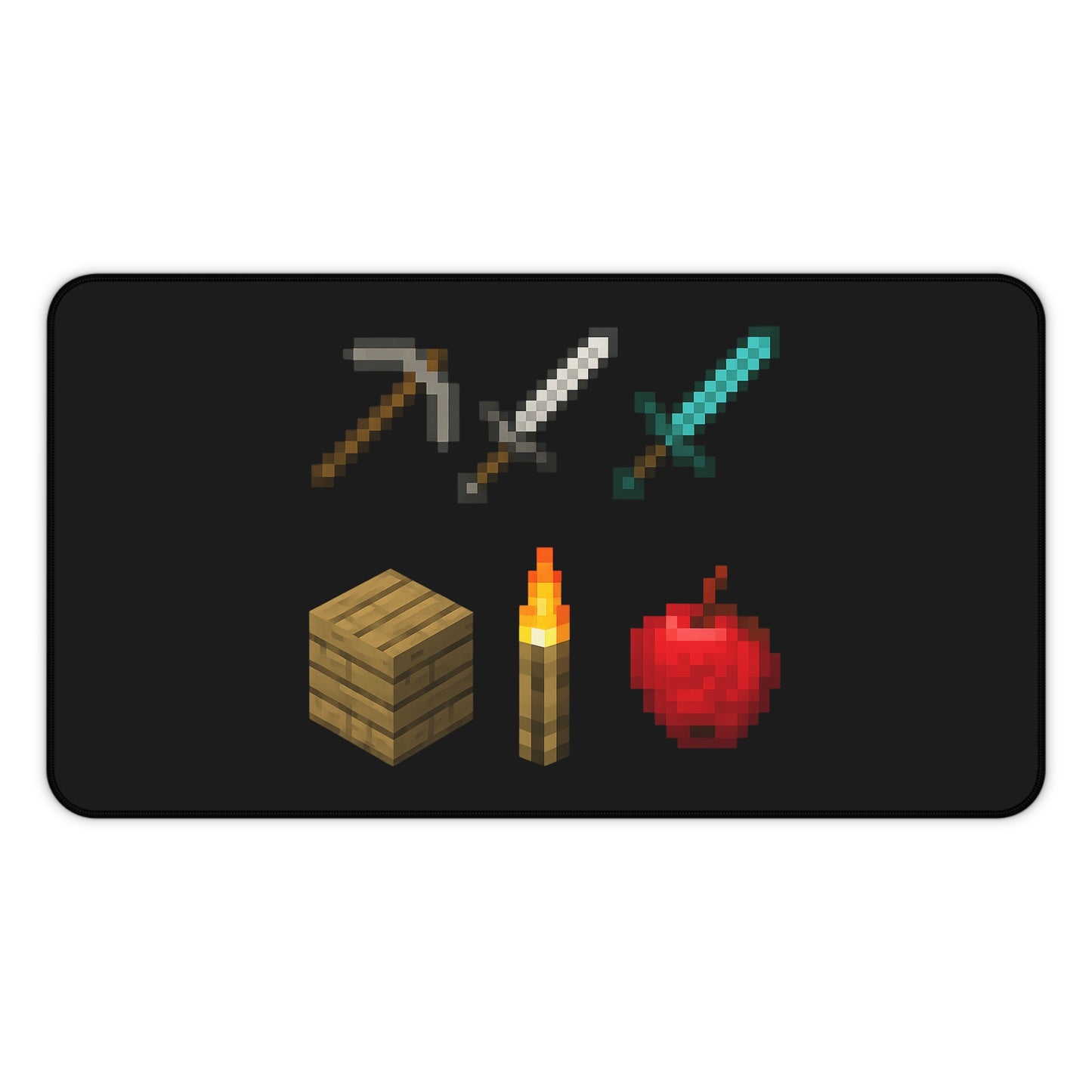 Minecraft Inspired Desk Mat Pixel Art Gaming Desk Accessory Video Game Mouse Pad Geeky Decor