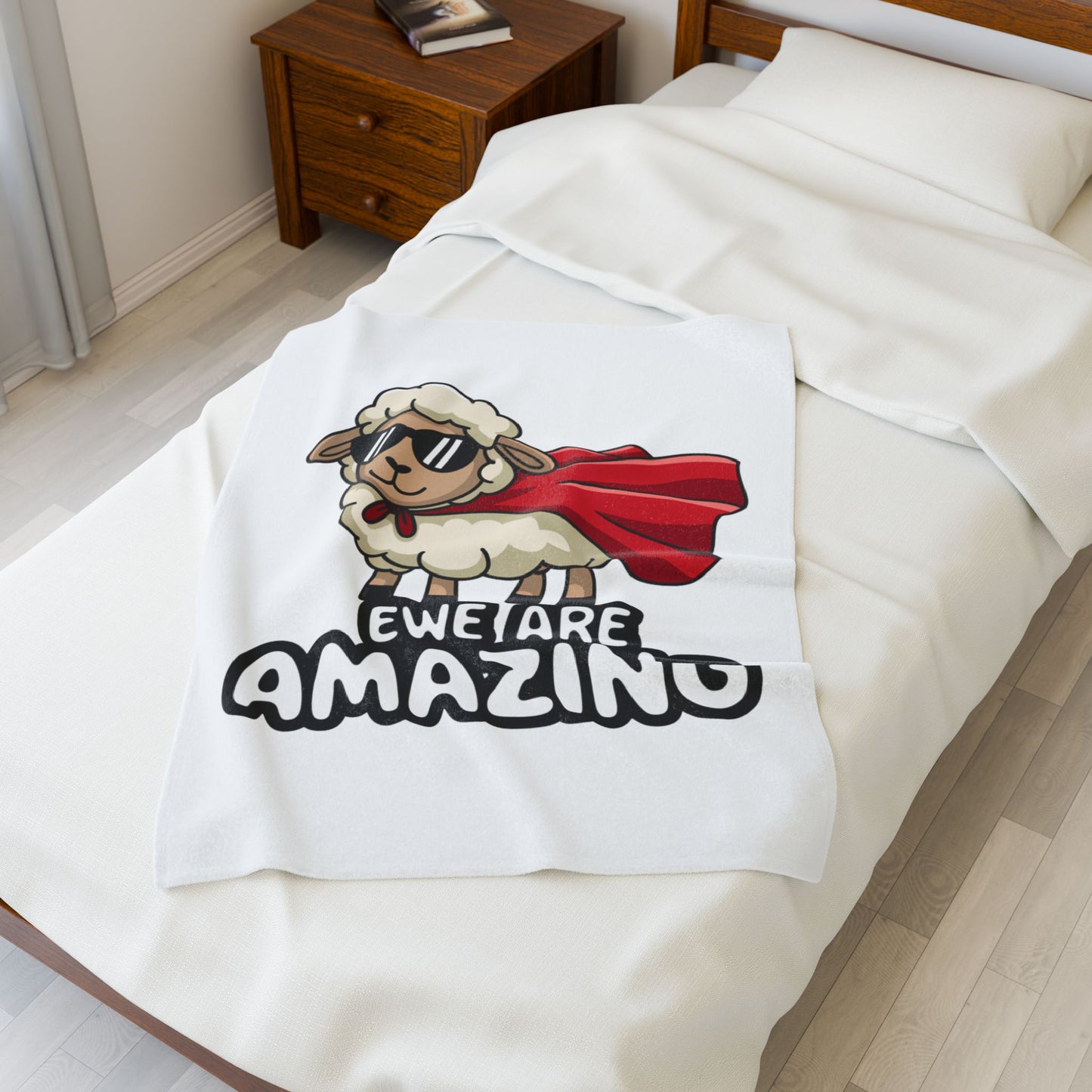 Funny Sheep Blanket Ewe Are Amazing Throw Cute Animal Pun Gift Superhero Lamb Blanket Cozy Farmhouse Decor Soft Fleece Throw