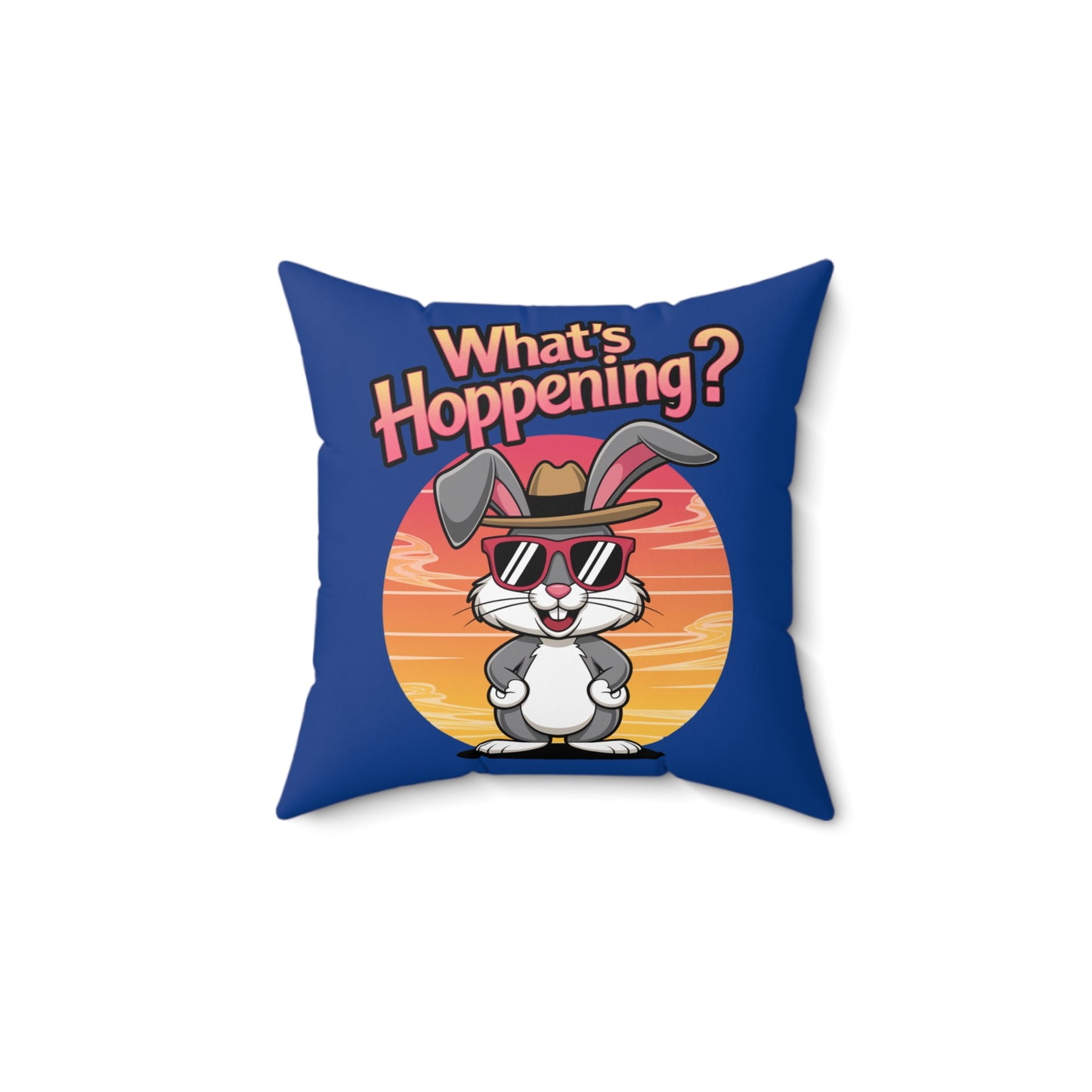 Square Pillow - What's Hoppening Bunny Design