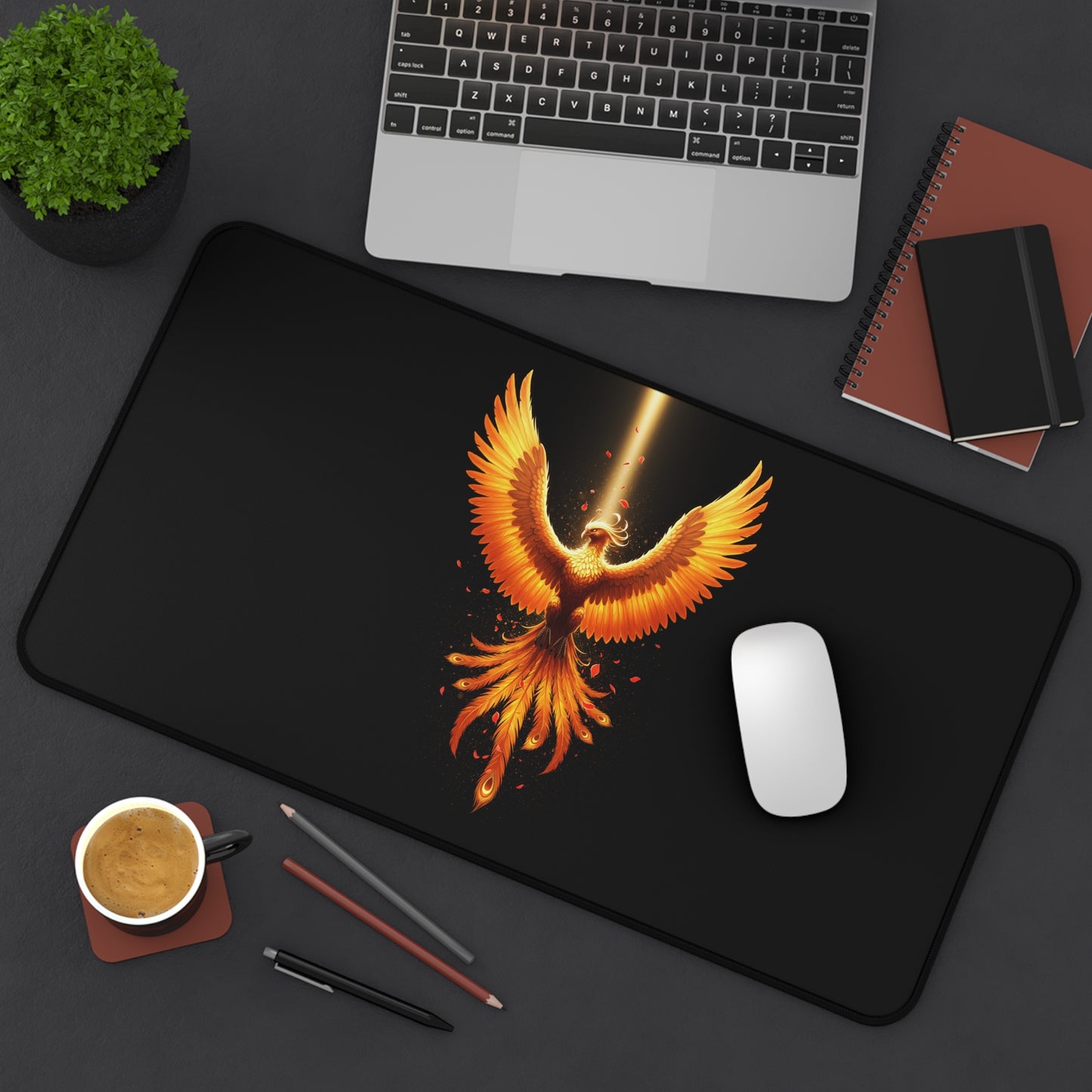 Desk Mat Phoenix Rising Mouse Pad Computer Accessory Office Decor Legendary Mouse Pad