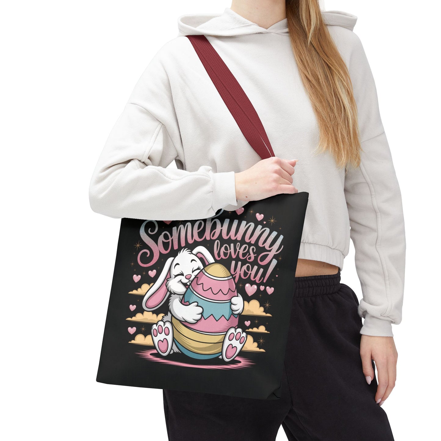 Easter Bunny Tote Bag Somebunny Loves You Easter Bag Bunny