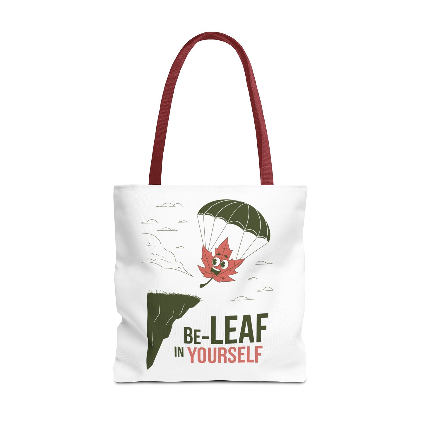 Tote Bag - Be-Leaf In Yourself Pun Design