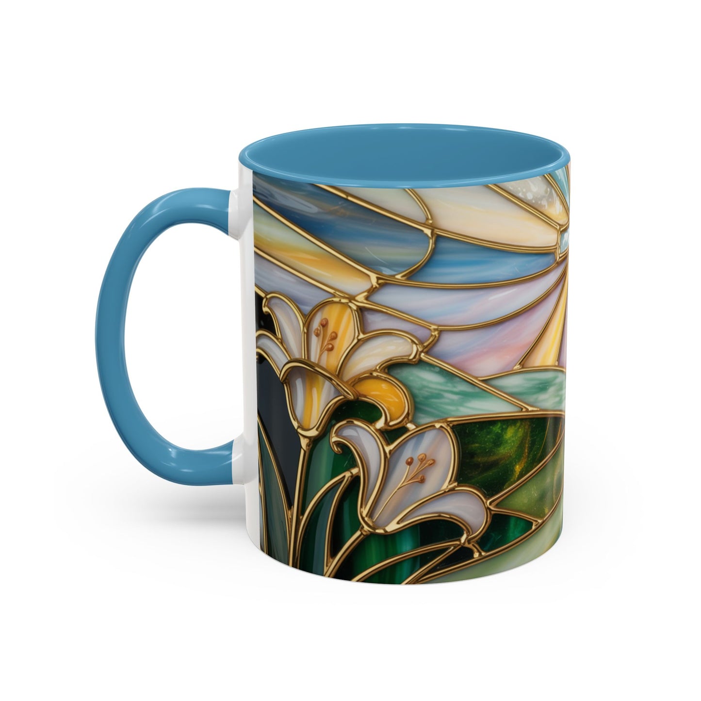 Stained Glass Cross Christian Mug • Inspirational Religious Coffee Cup • Colorful Faith Gift • Bible Verse Style Art • 11oz & 15oz
