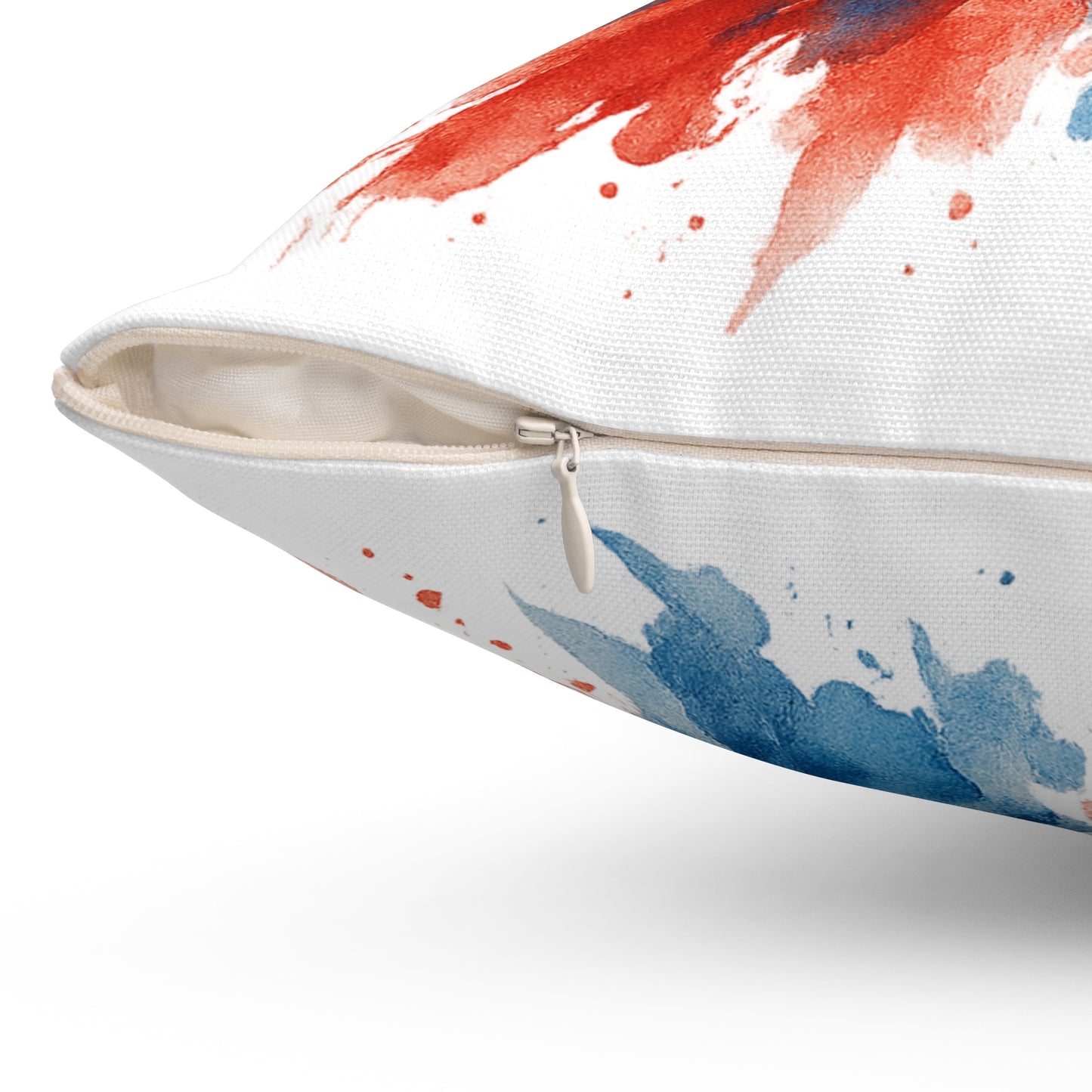 USA Watercolor Throw Pillow - Patriotic Red White and Blue Decor, Double-Sided Cushion, 4th of July Accent, Cover and Insert Included