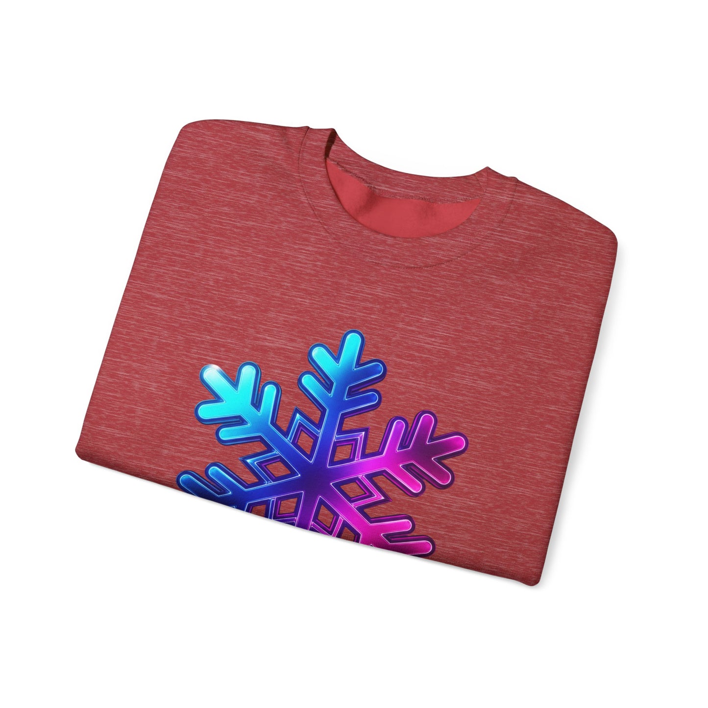 Blue Pink Gradient Snowflake Sweatshirt, Winter Aesthetic Pullover, Cozy Christmas Crewneck, Festive Holiday Sweater Gift for Her or Him